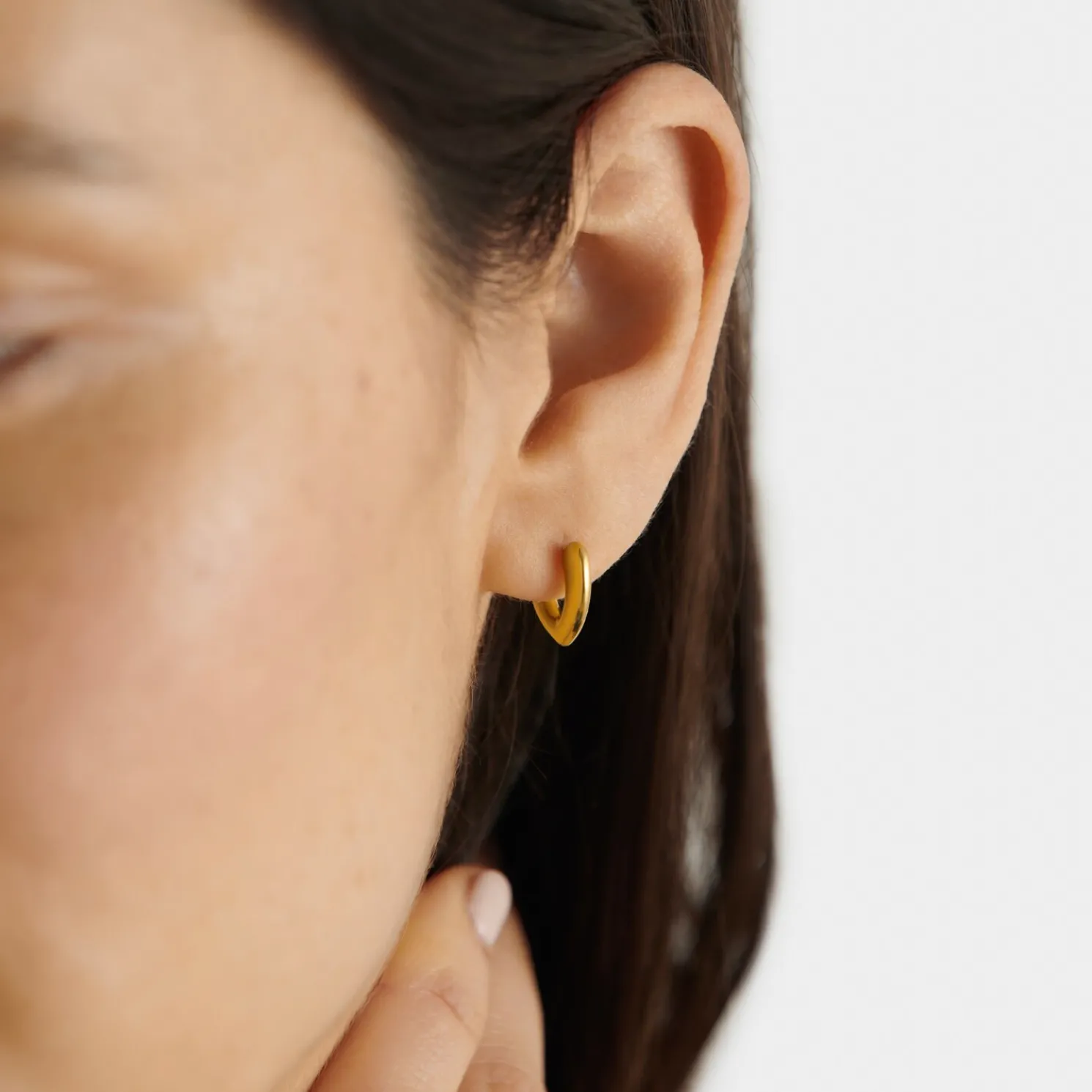 Alora Heart Waterproof Gold Huggie Earrings