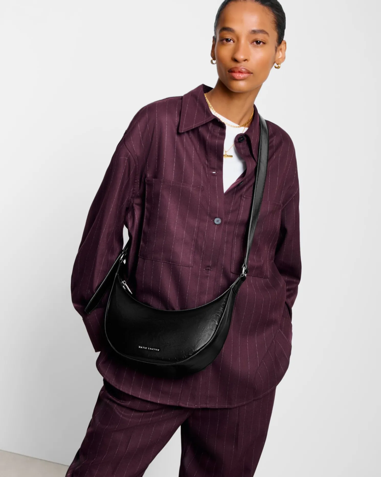 Amina Patent Crackle Sling Bag