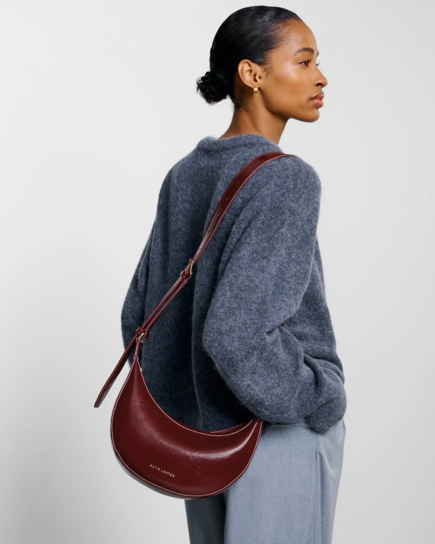 Amina Patent Crackle Sling Bag