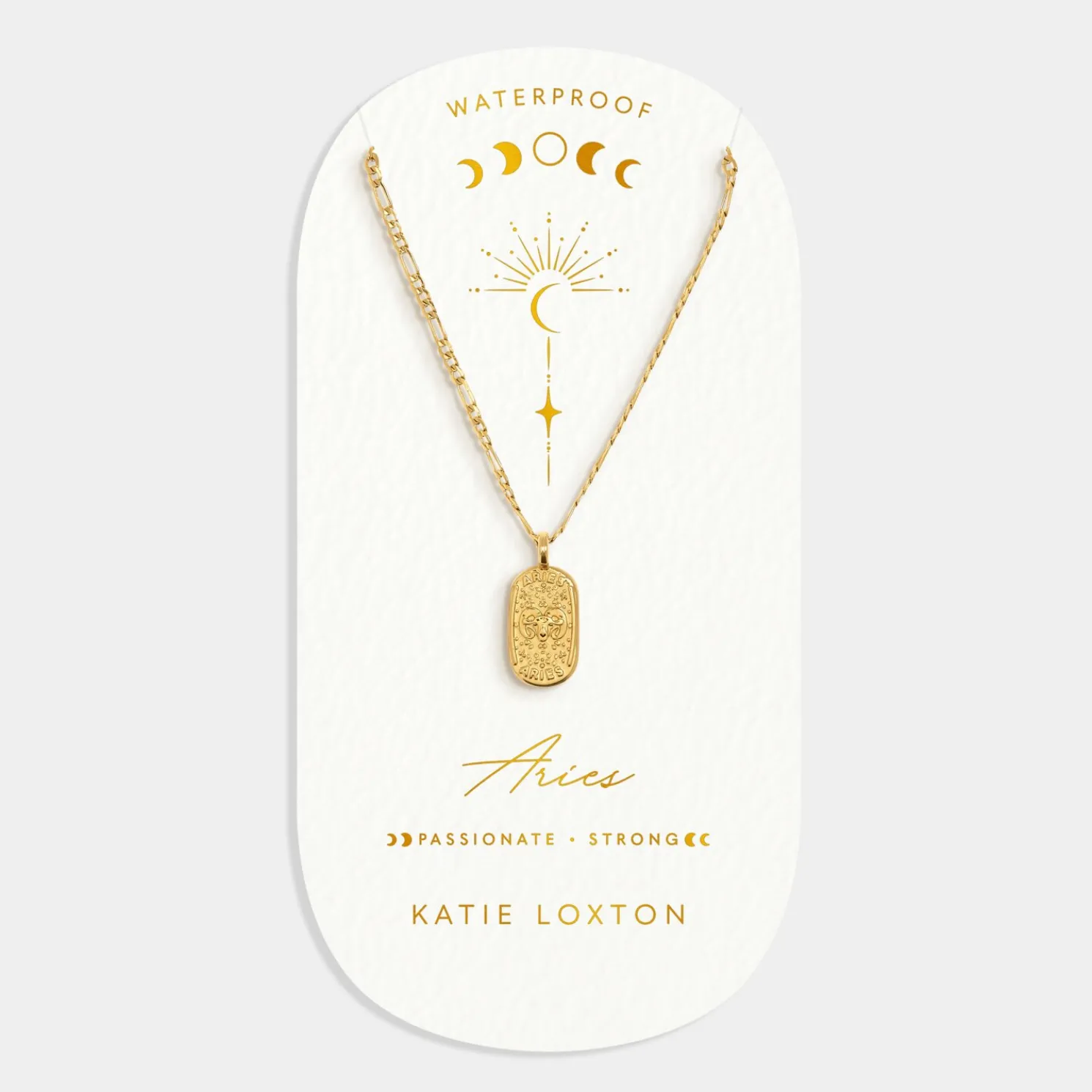 Aries' Waterproof Gold Zodiac Necklace