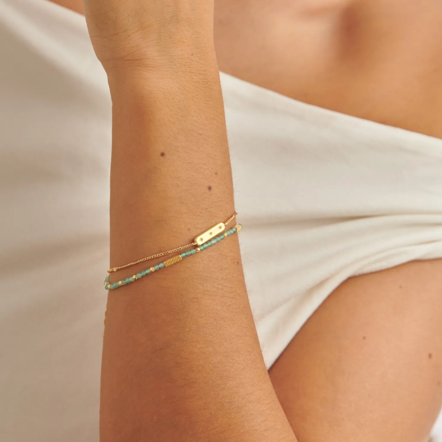 August' Waterproof Gold Birthstone Bracelet