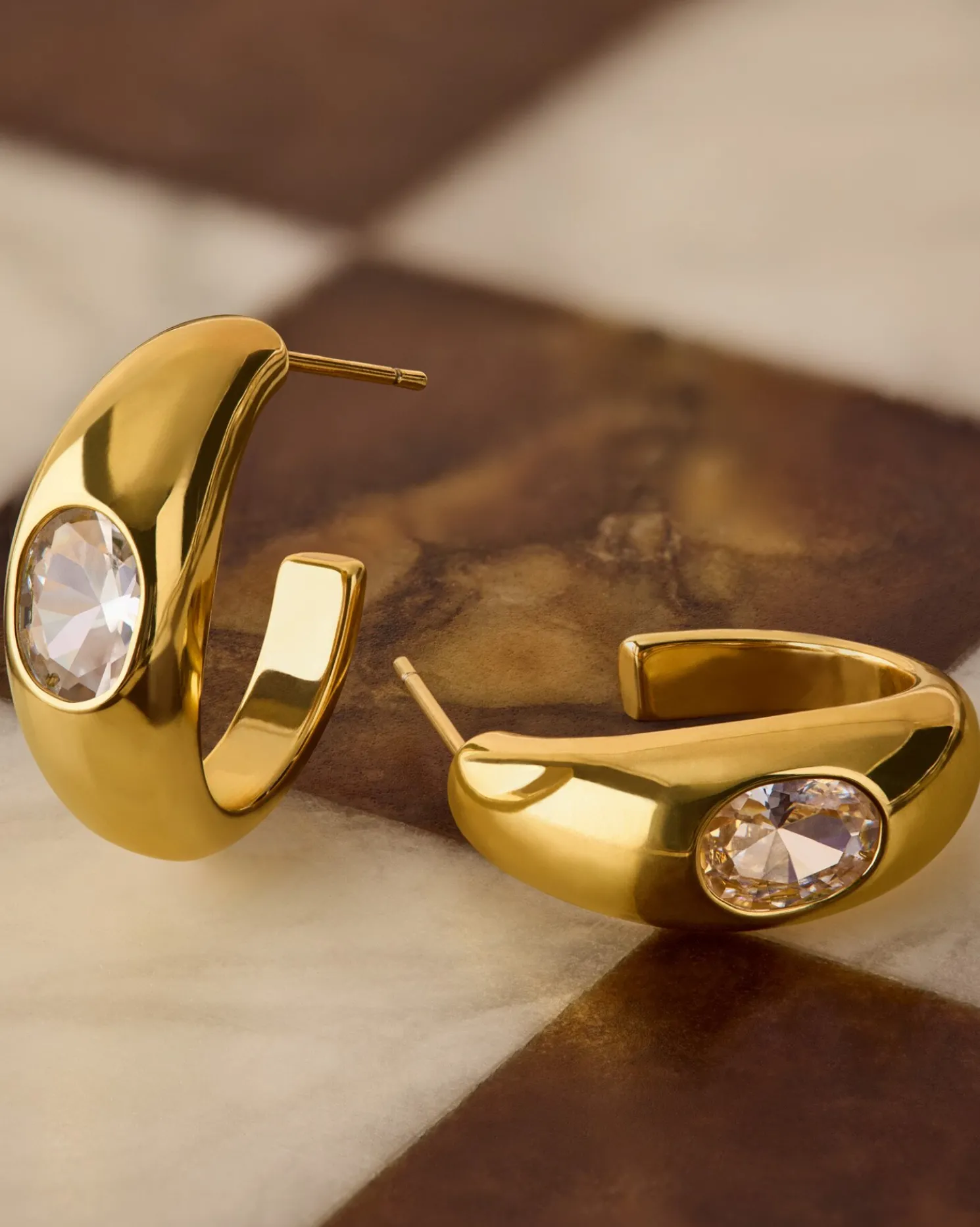 Ayla Waterproof Gold Hoop Earrings