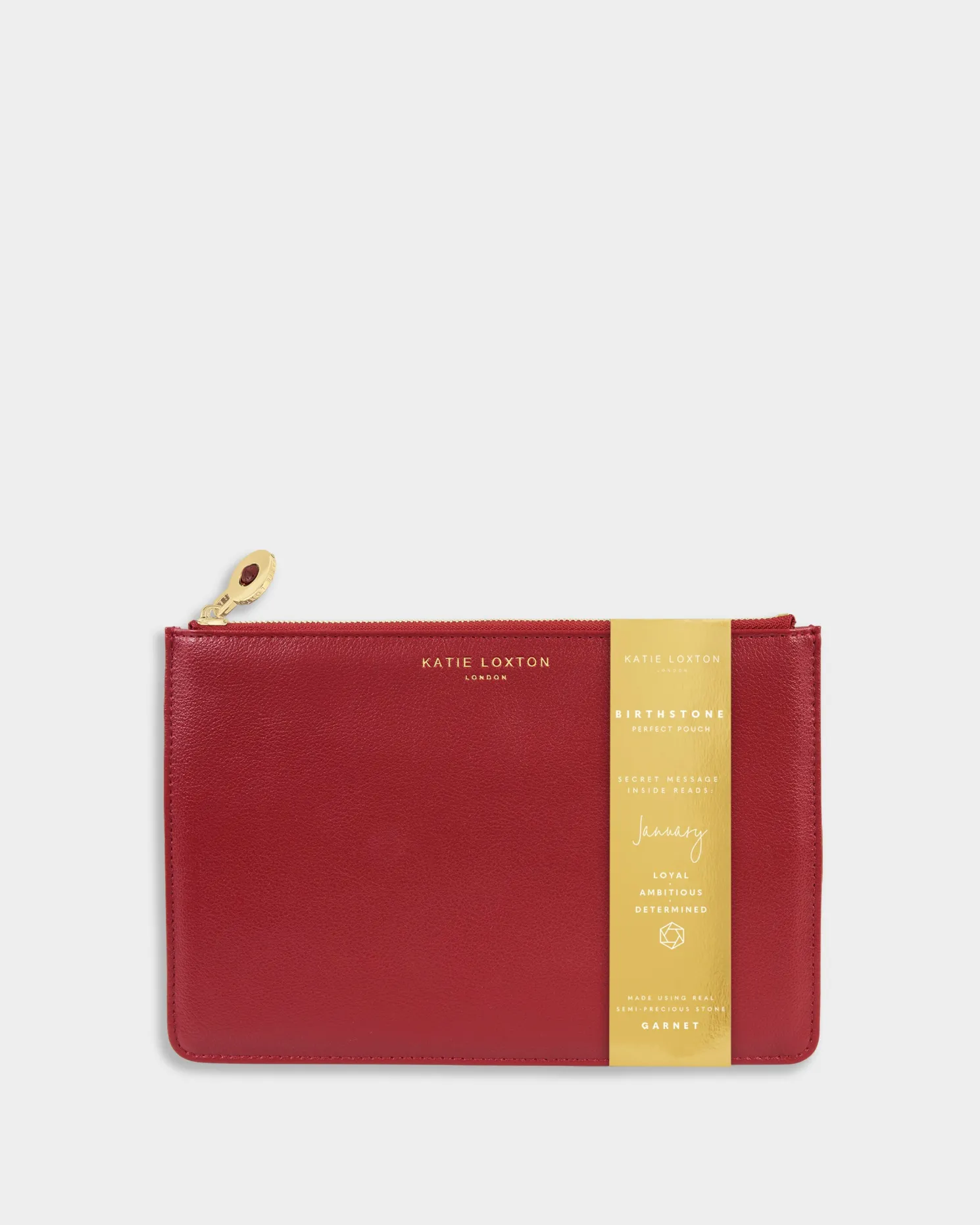 Birthstone Perfect Pouch 'January' Garnet in Dark Red