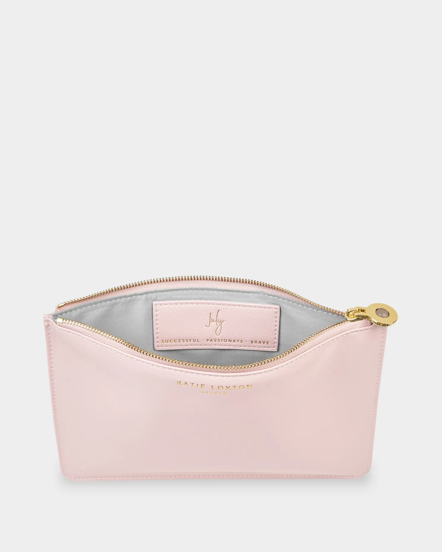 Birthstone Perfect Pouch 'July' Sunstone in Blush Pink