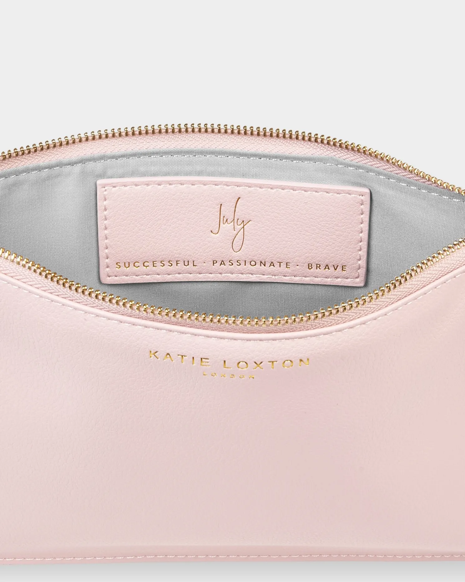 Birthstone Perfect Pouch 'July' Sunstone in Blush Pink