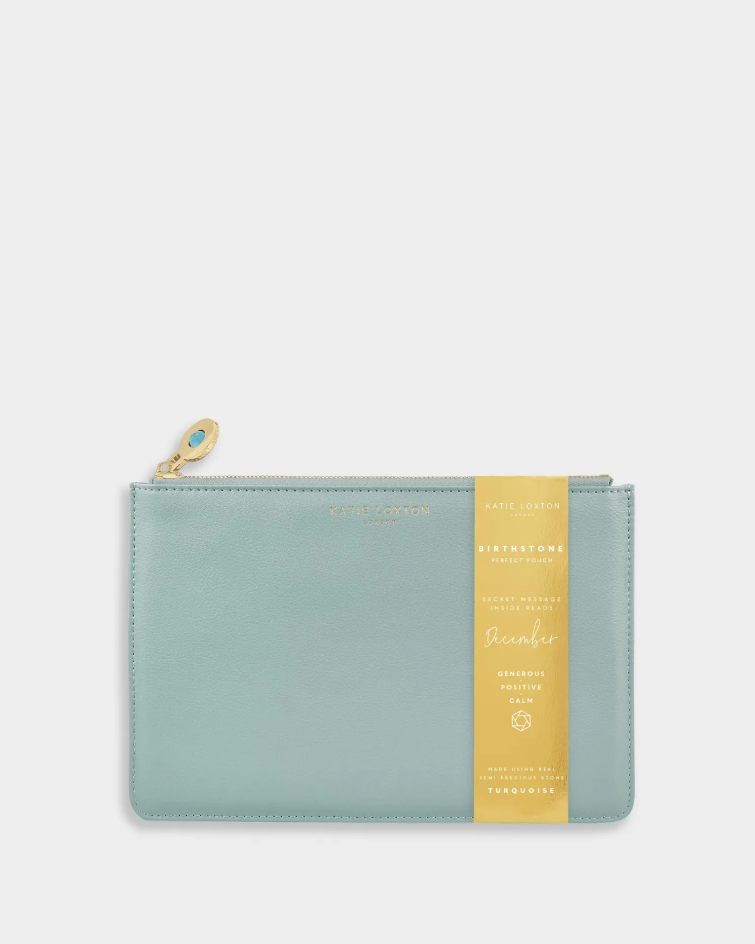 Birthstone Perfect Pouch 'December' in Turquoise Duck Egg Blue