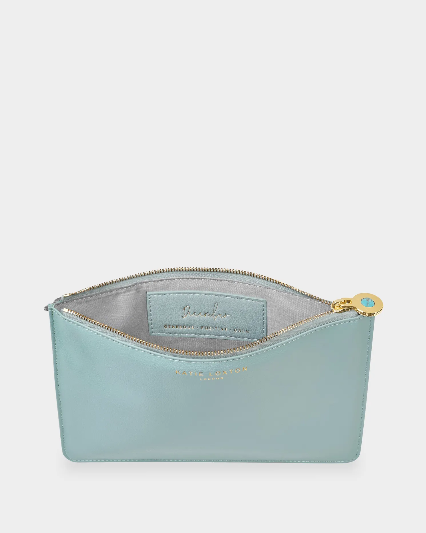 Birthstone Perfect Pouch 'December' in Turquoise Duck Egg Blue
