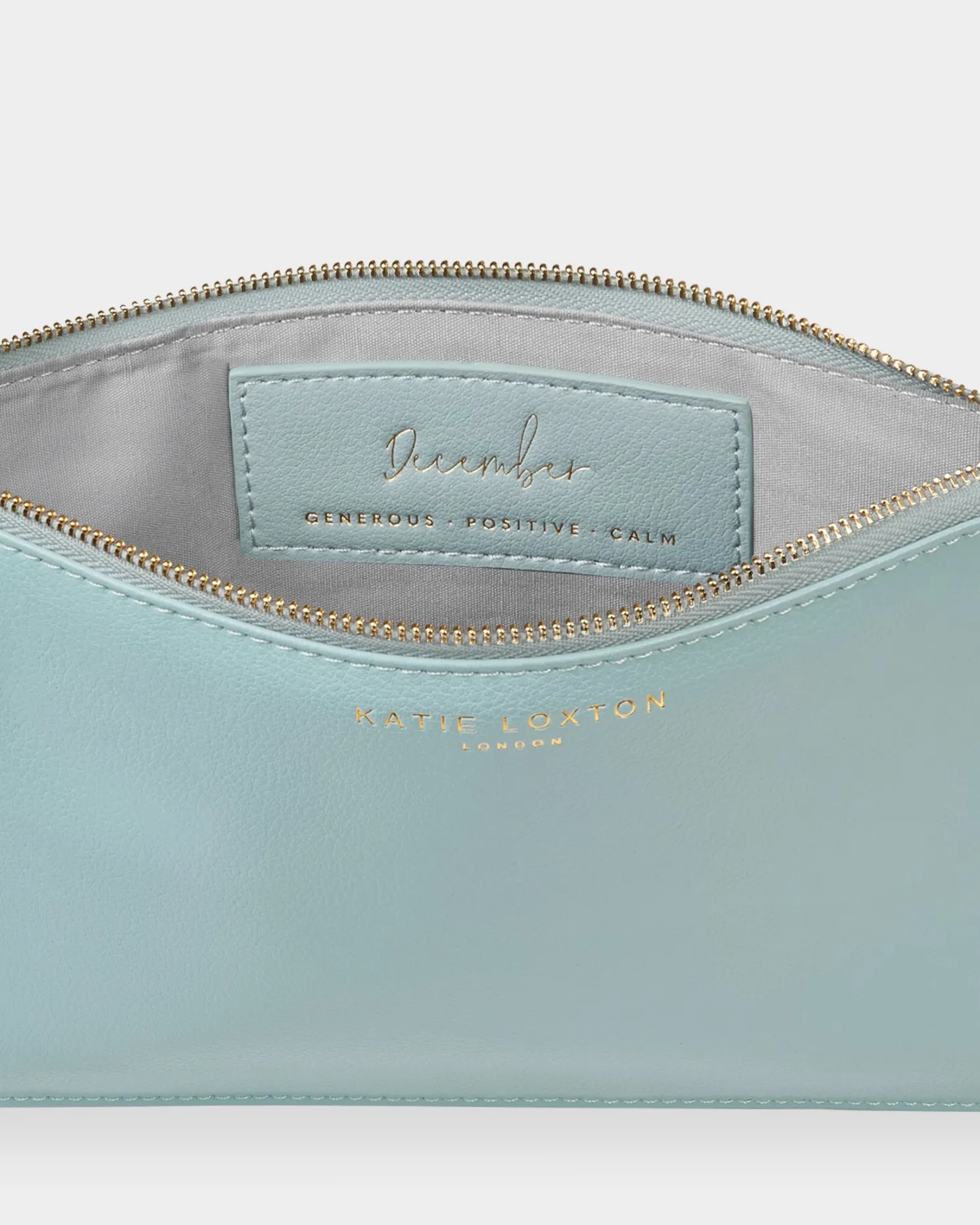 Birthstone Perfect Pouch 'December' in Turquoise Duck Egg Blue