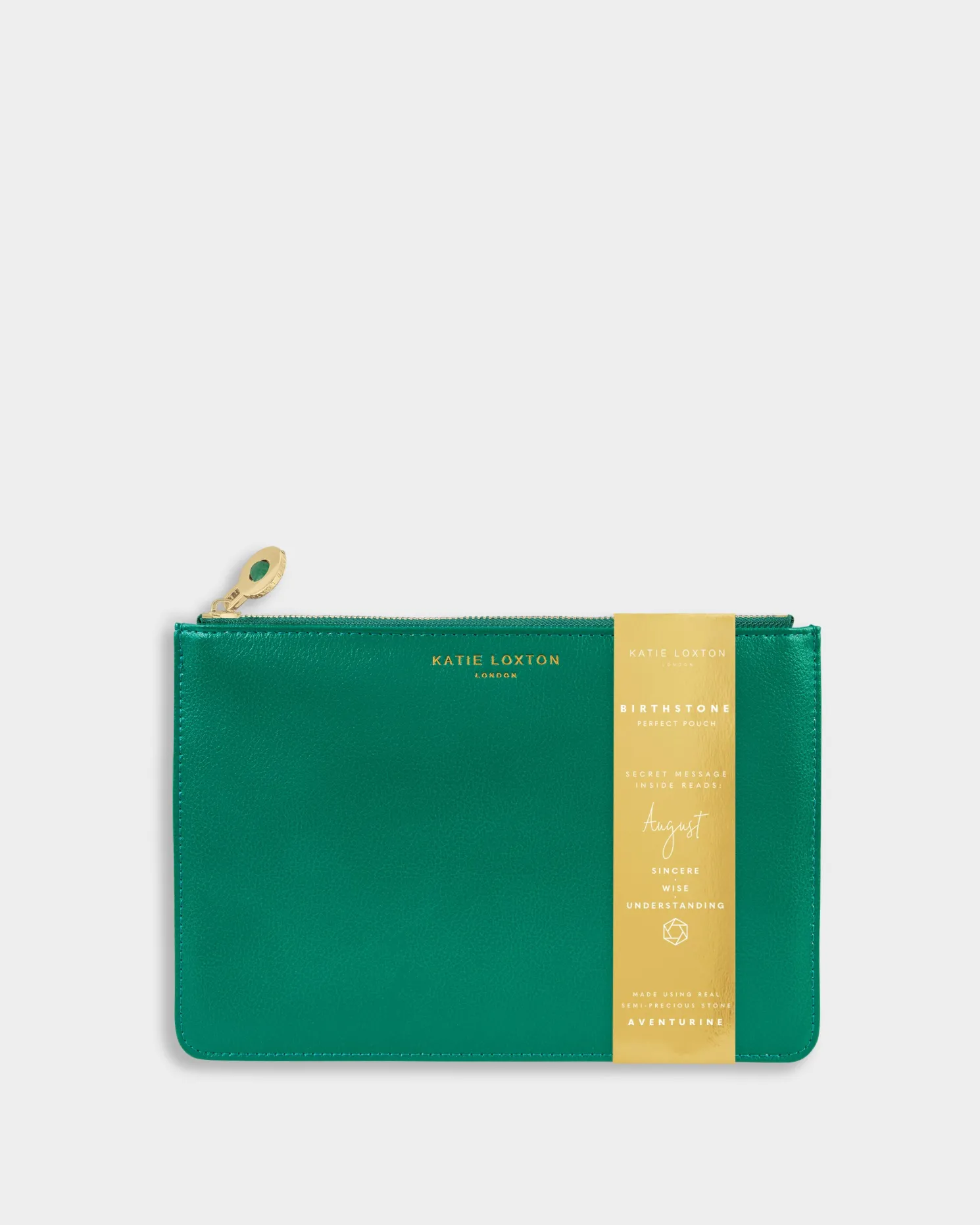Birthstone Perfect Pouch 'August' in Aventurine Green