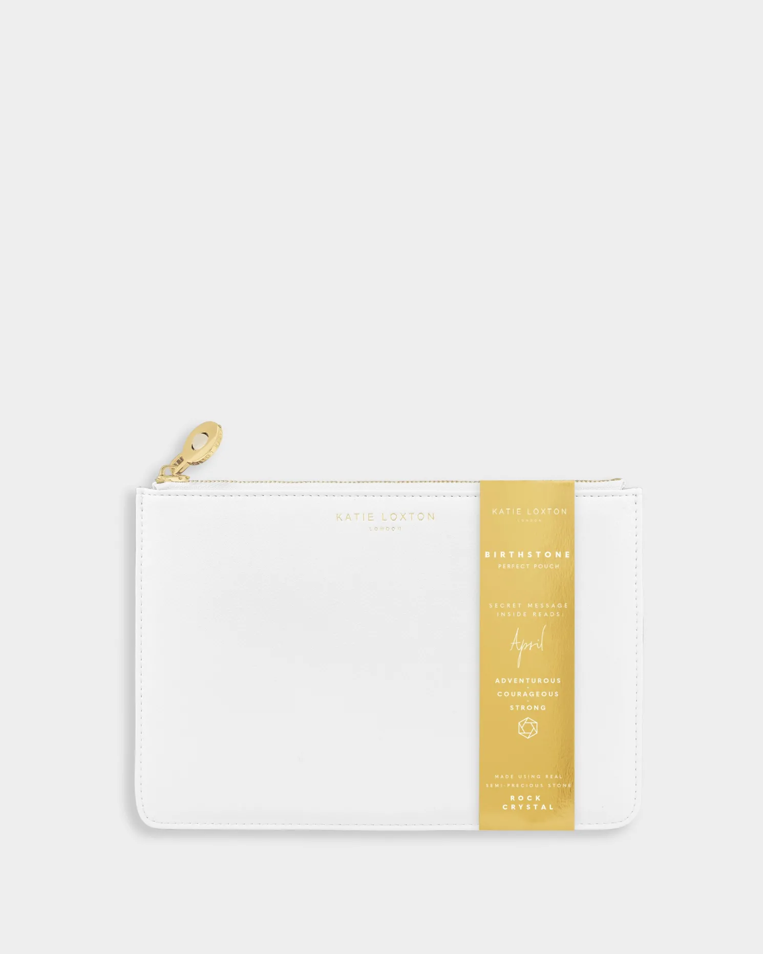 Birthstone Perfect Pouch 'April' Rock Crystal White