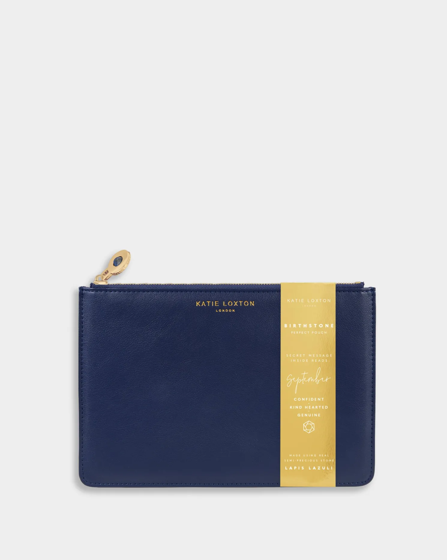 Birthstone Perfect Pouch 'September' Lapis Lazuli in Navy