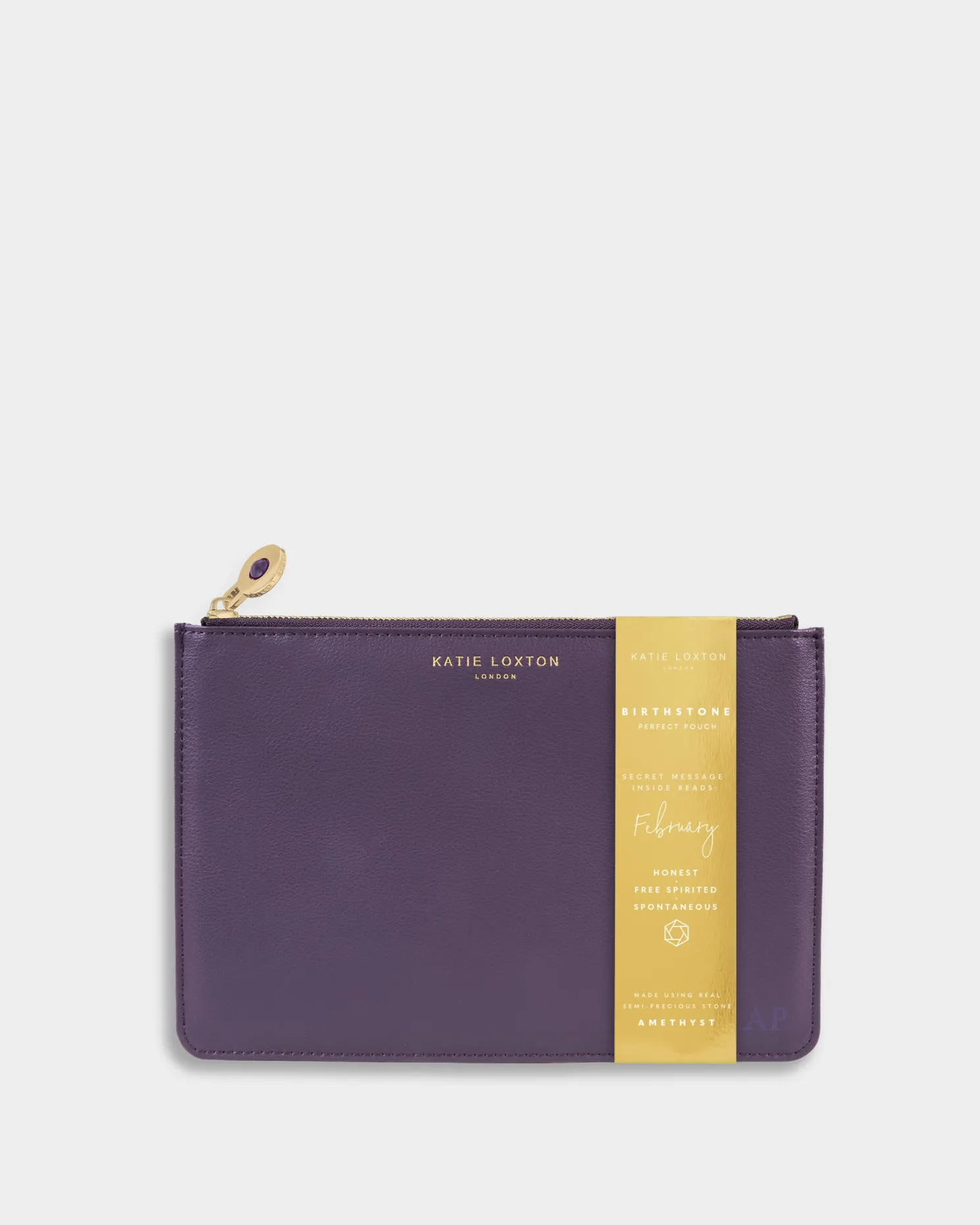 Birthstone Perfect Pouch 'February' Amethyst in Purple