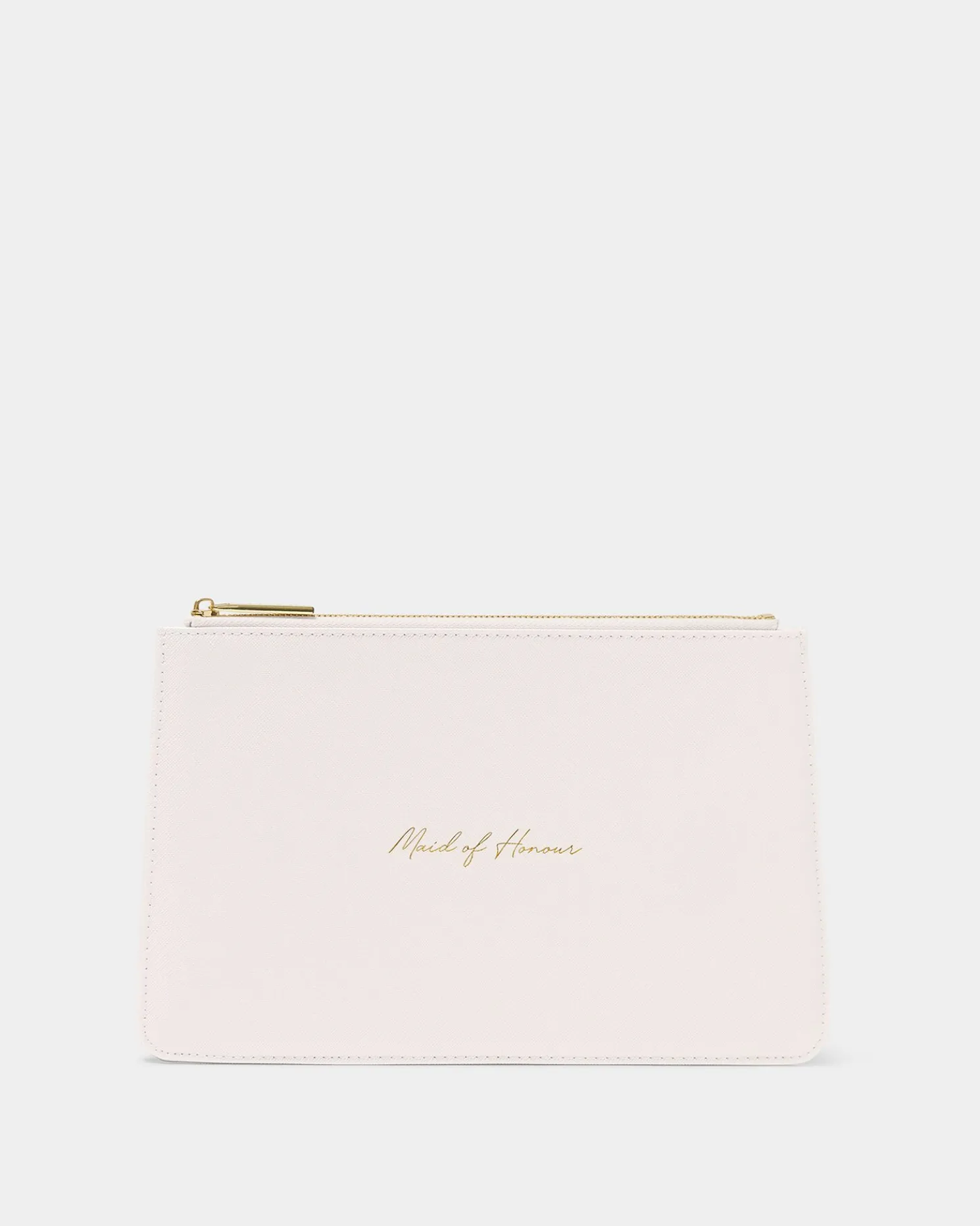 Bridal Sentiment Pouch 'Maid Of Honour' in Pearlescent White