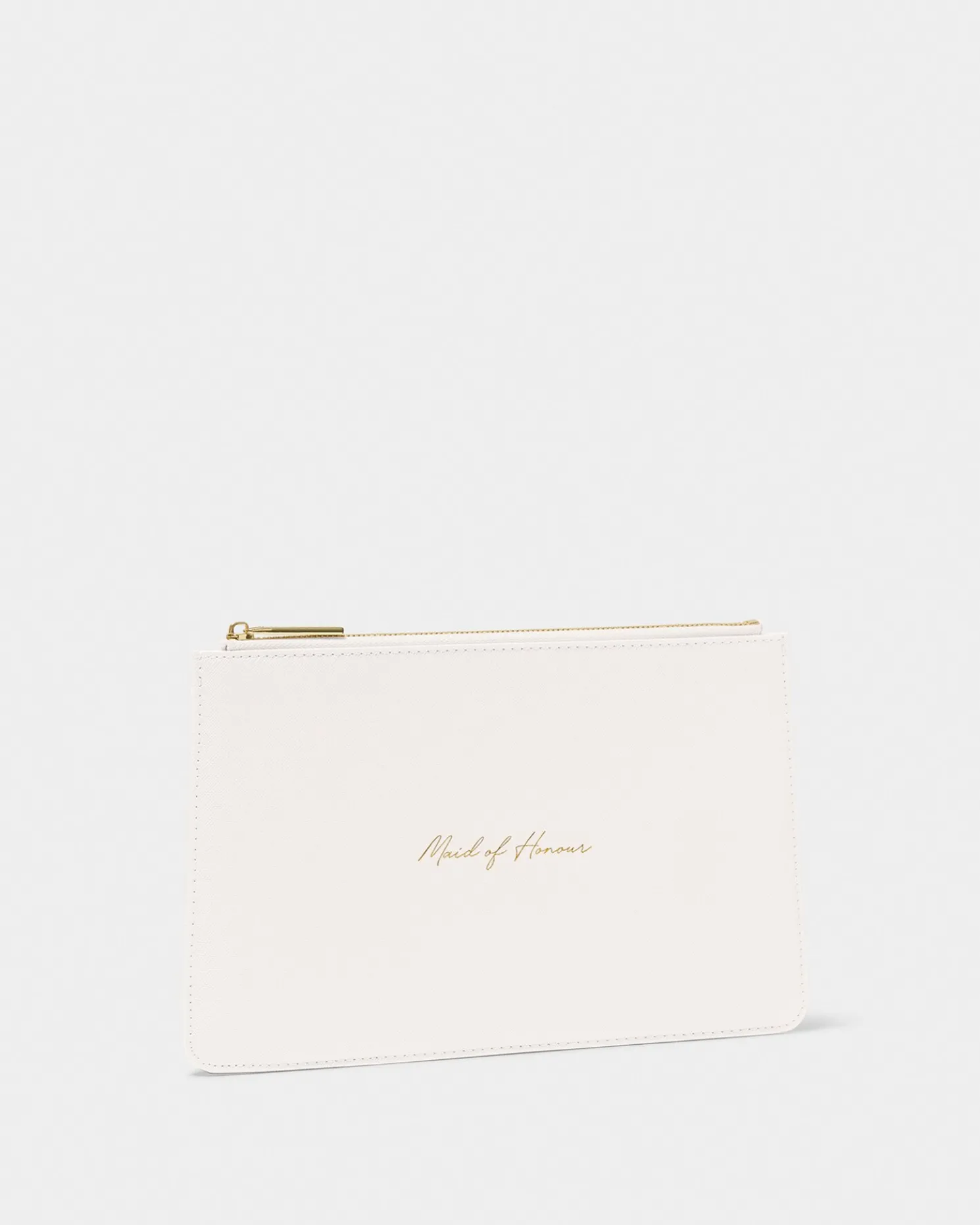 Bridal Sentiment Pouch 'Maid Of Honour' in Pearlescent White