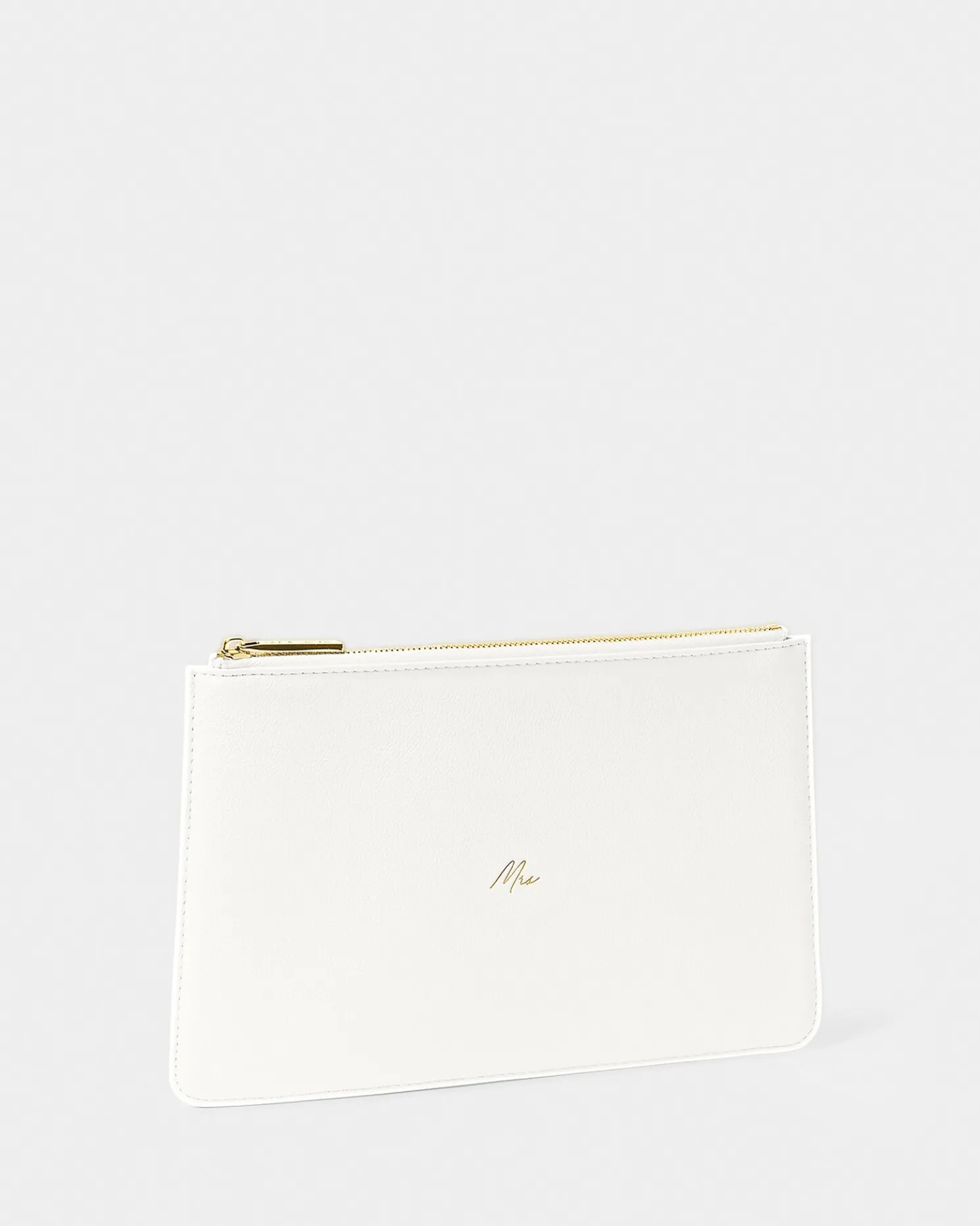 Bridal Sentiment Pouch 'Mrs' in White
