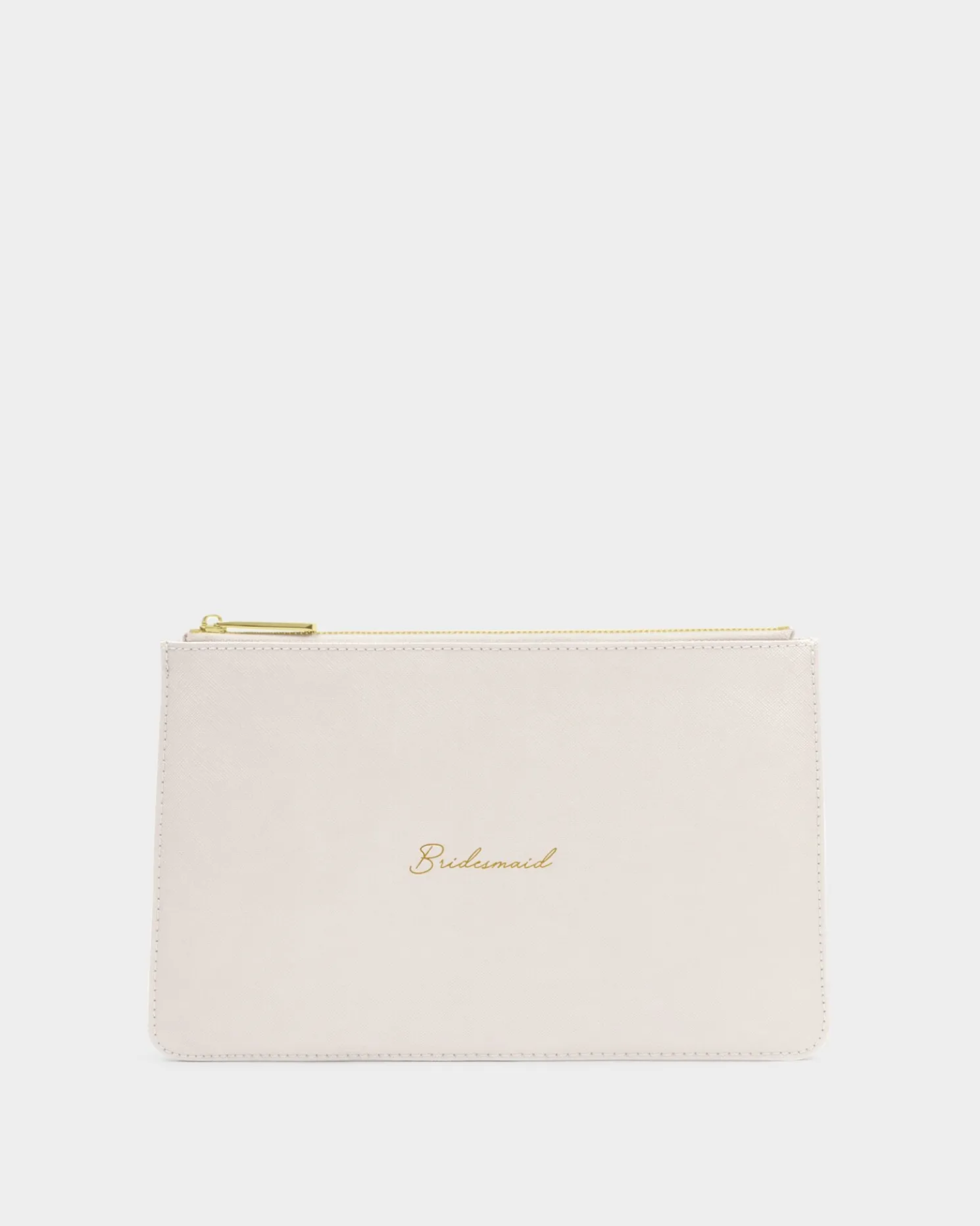 Bridal Sentiment Pouch 'Bridesmaid' in Pearlescent White