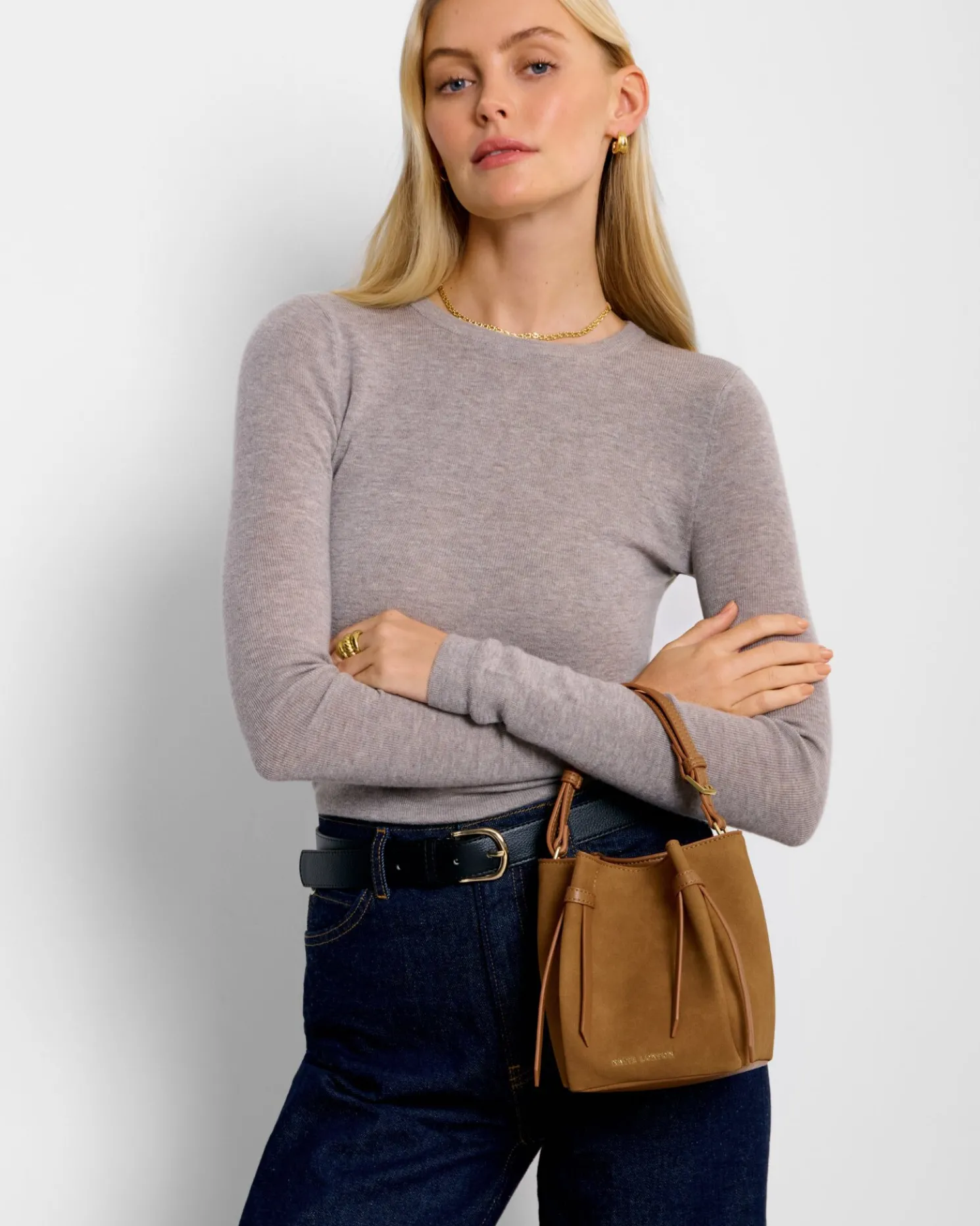 Celina Mini Suedette Bucket Bag