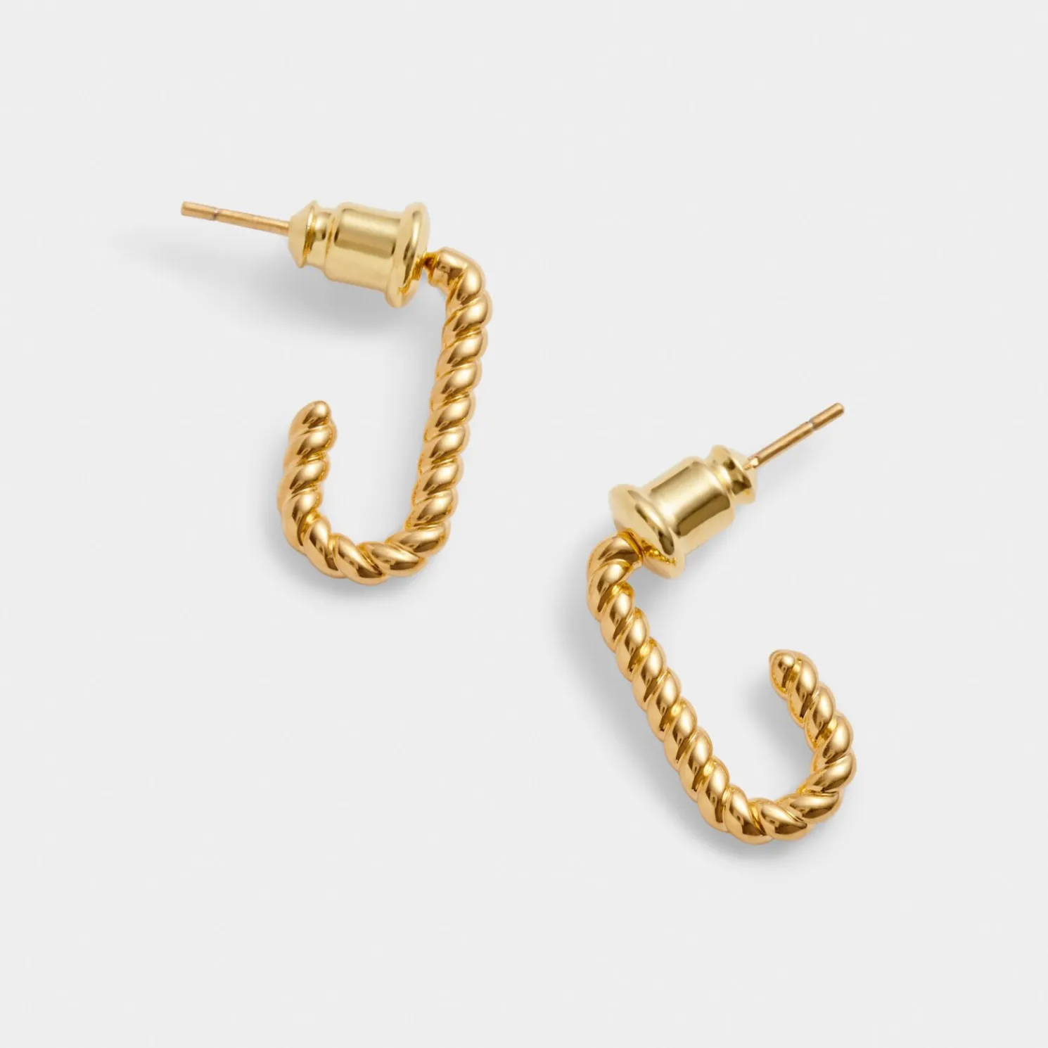 Celine Waterproof Gold Rope Hoop Earrings