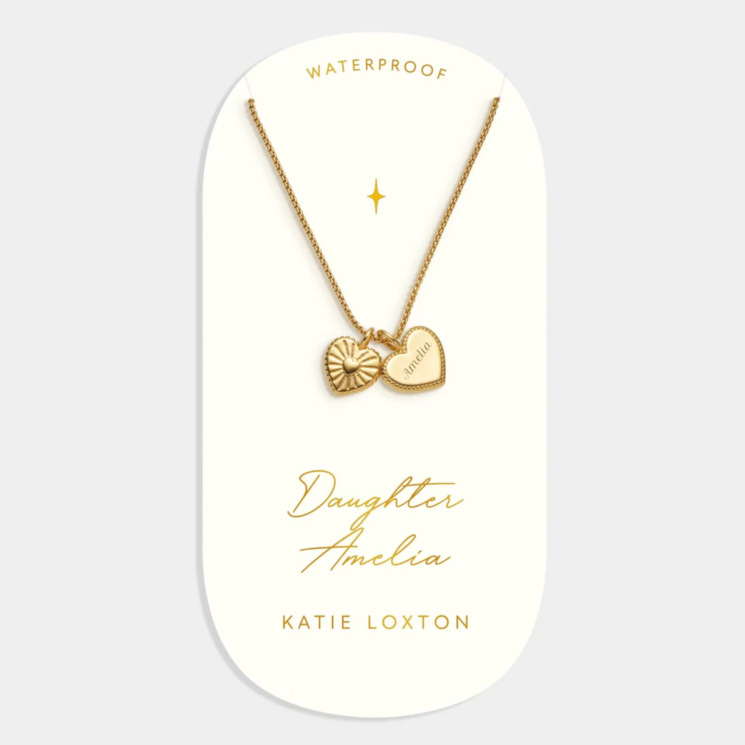 Daughter' Waterproof Gold Charm Necklace