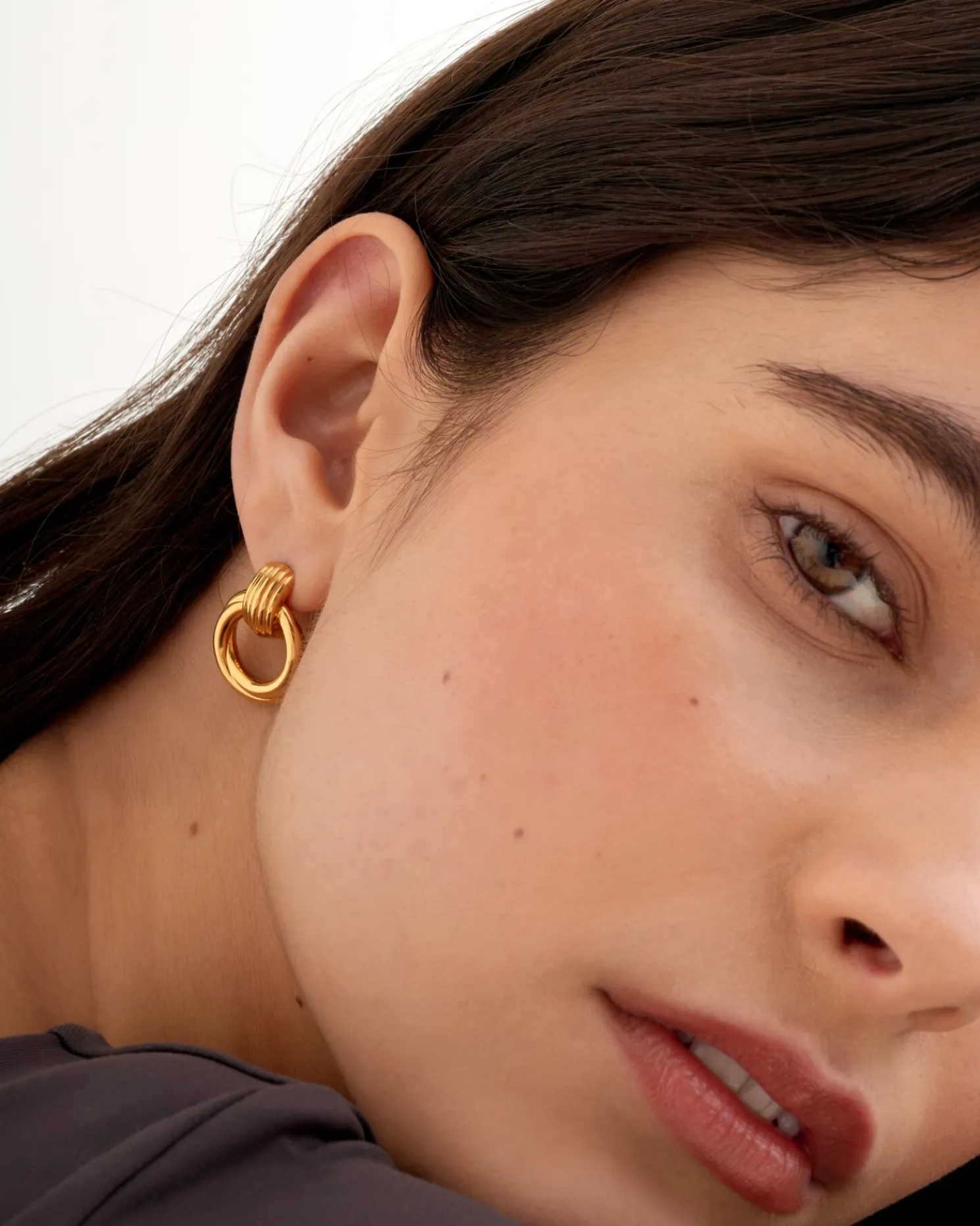 Demi Waterproof Gold Oversized Stud Earrings