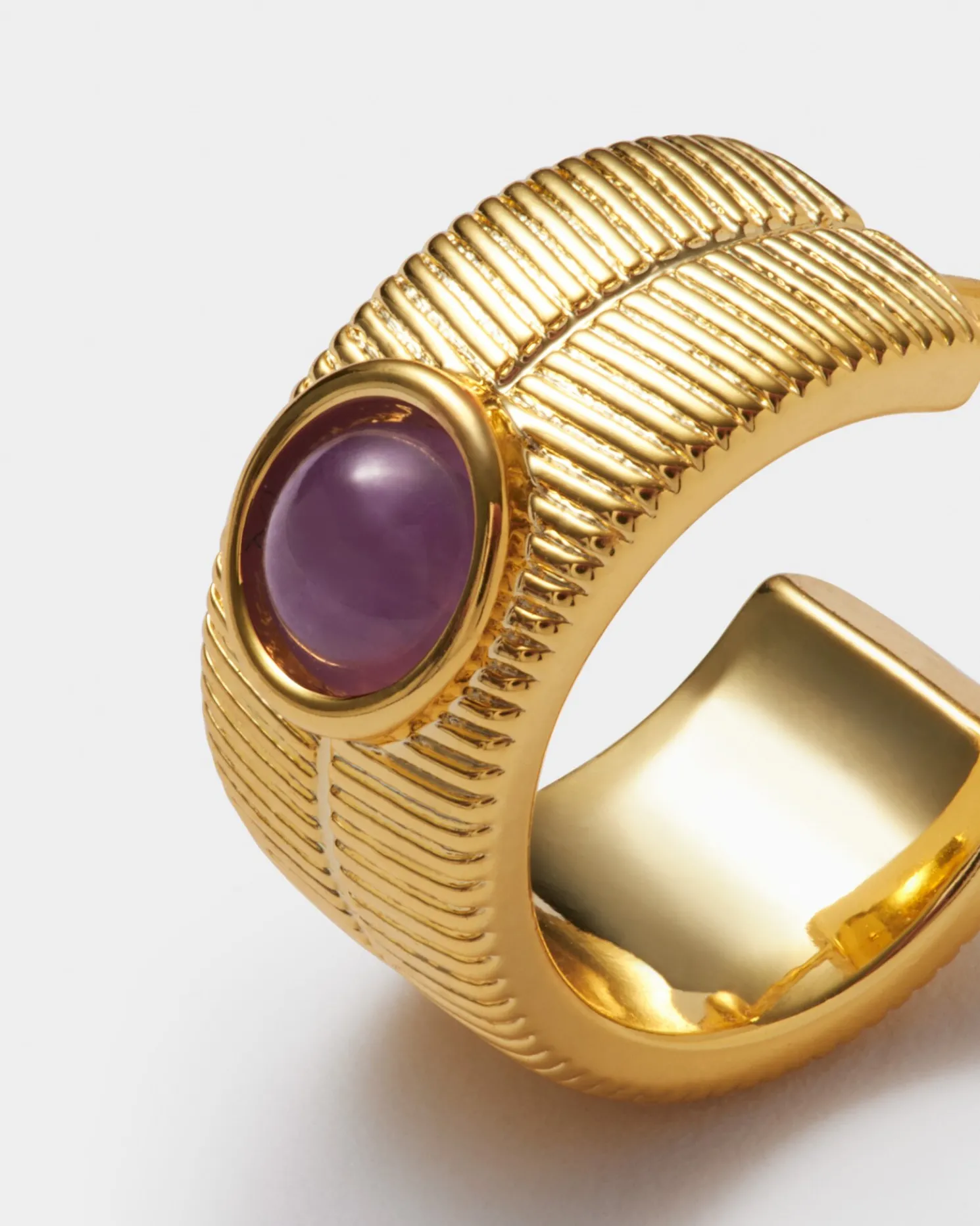 February' Waterproof Gold Birthstone Hoop Earrings