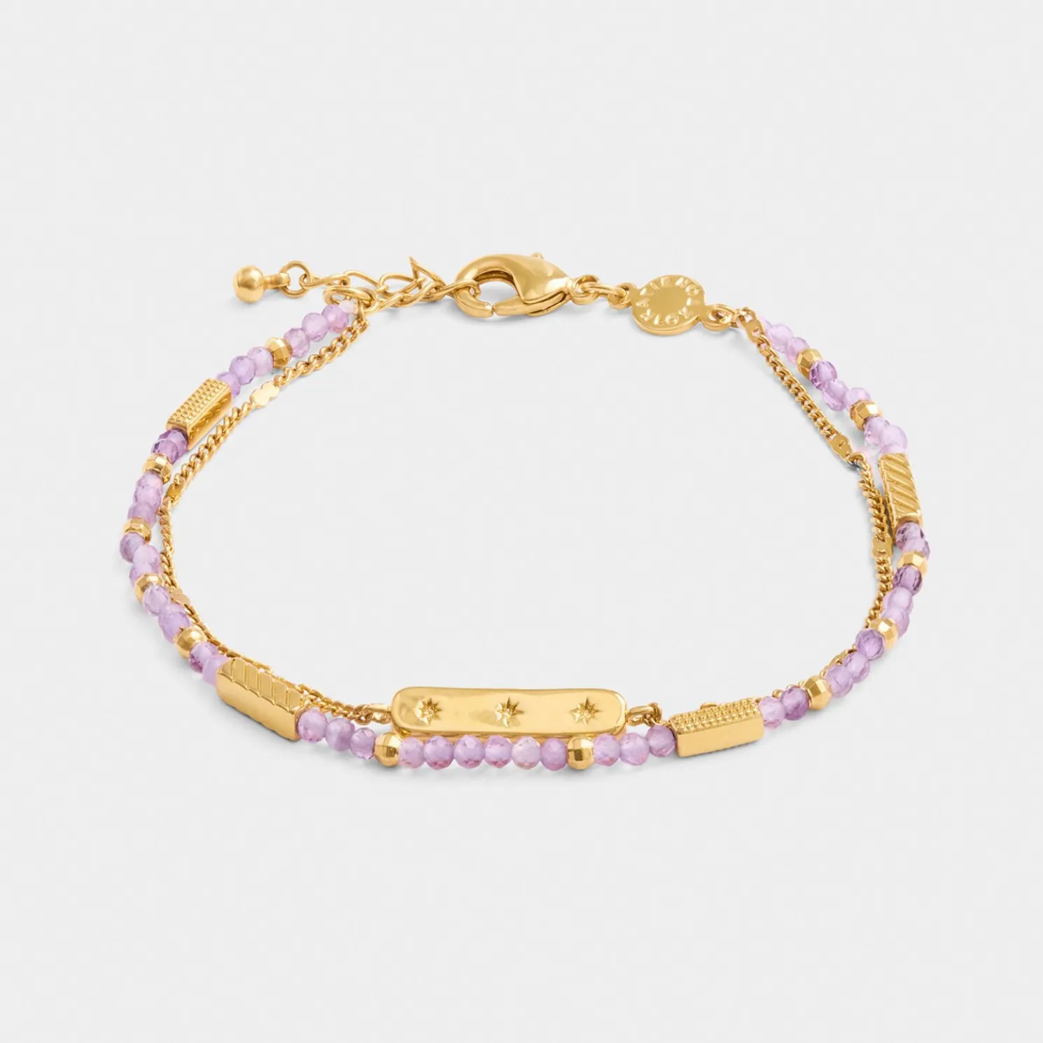 February' Waterproof Gold Birthstone Bracelet