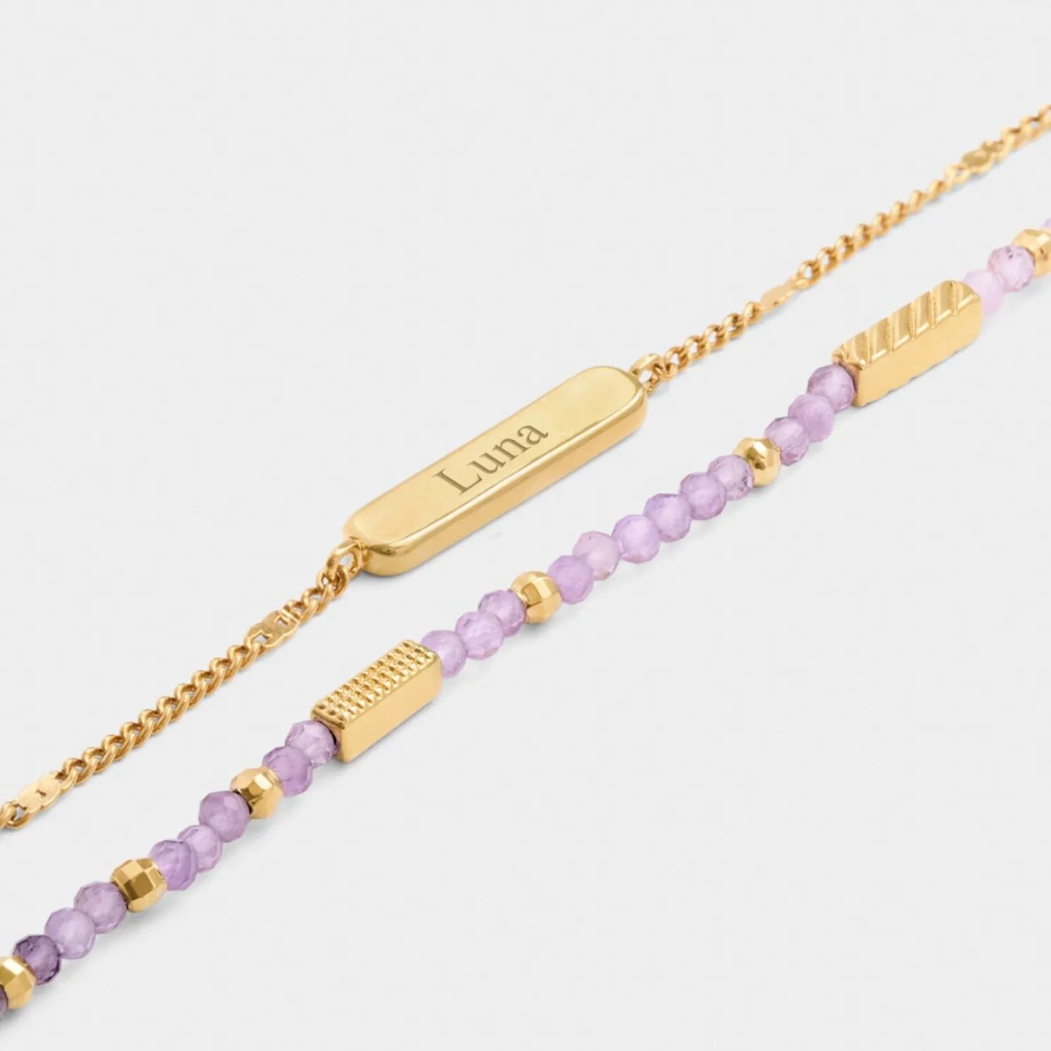 February' Waterproof Gold Birthstone Bracelet