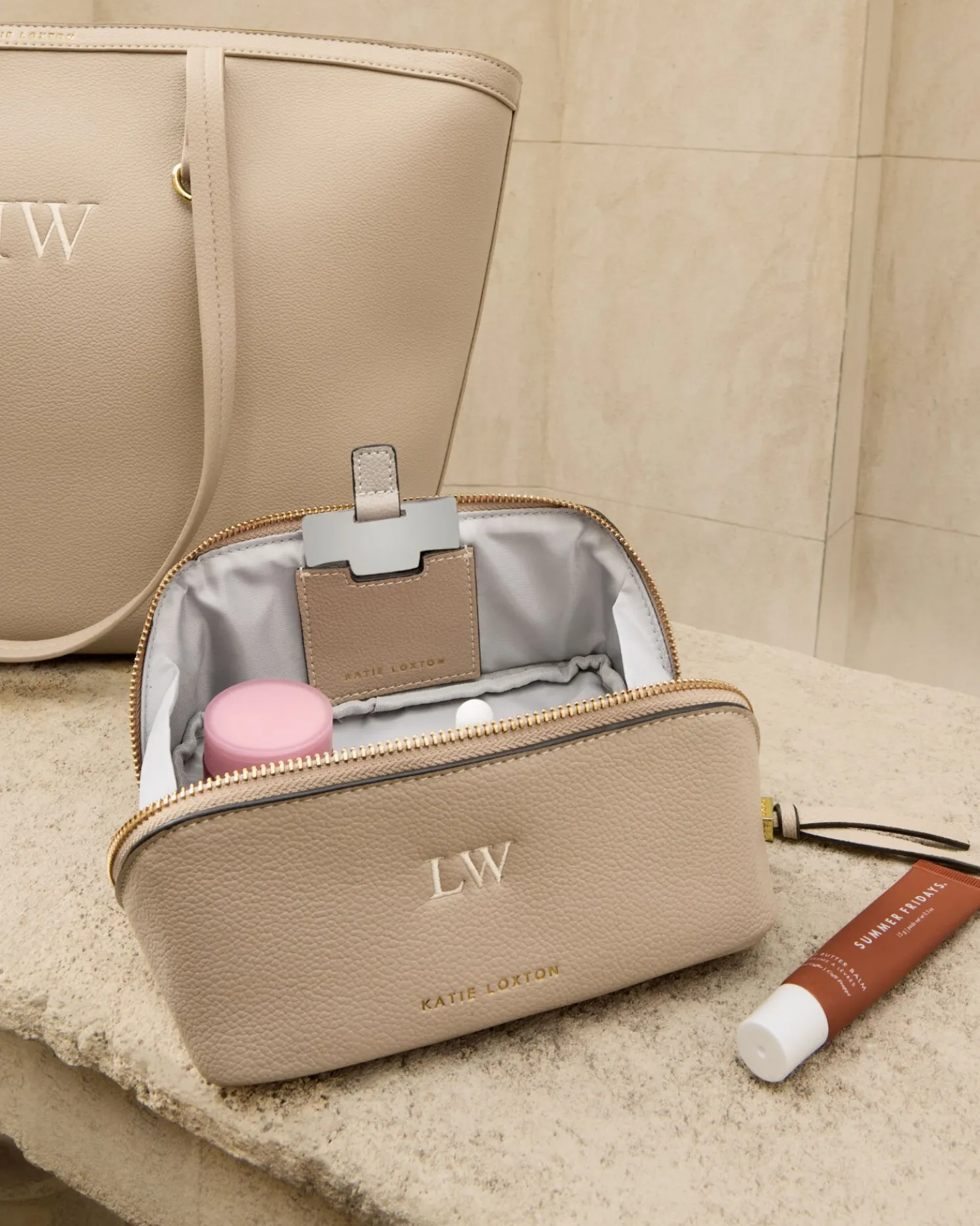 Fold-Out Mirror Makeup Bag