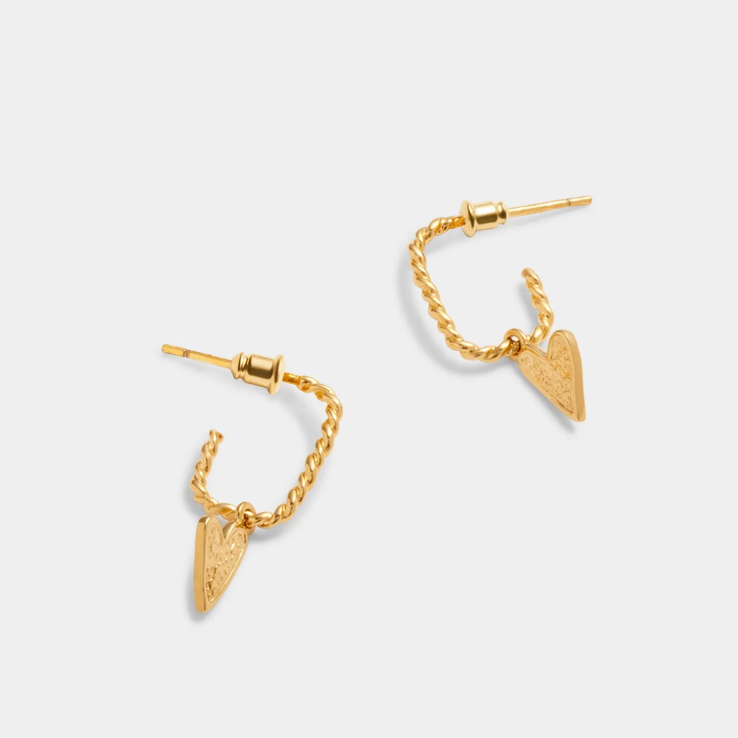 Friendship' Waterproof Gold Heart Hoop Earrings