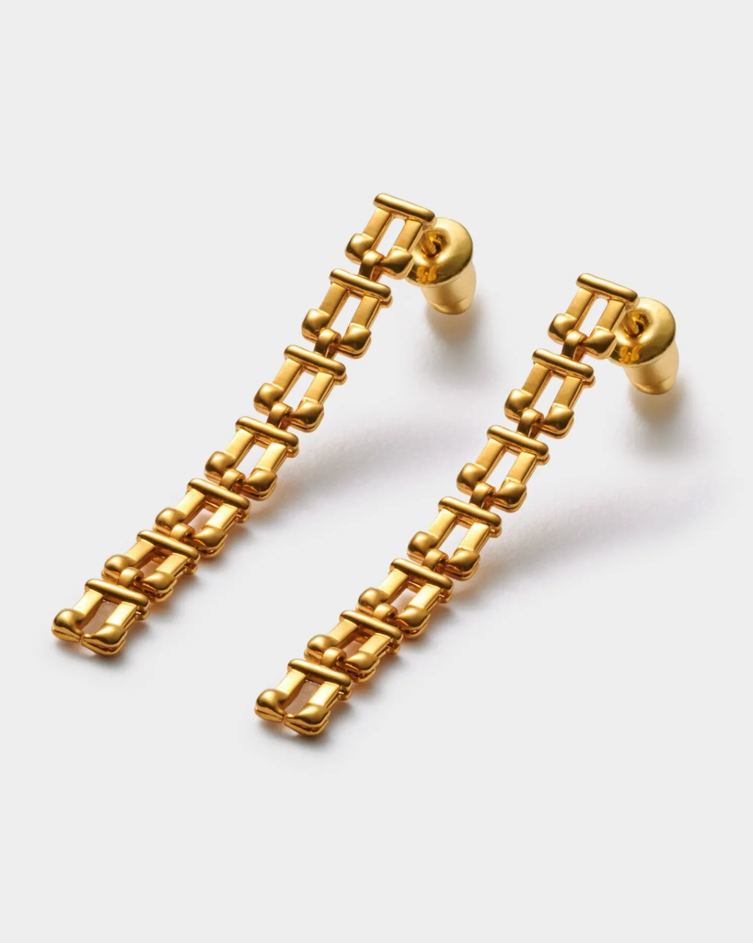 Grecian Waterproof Gold Link Multi-Wear Earrings