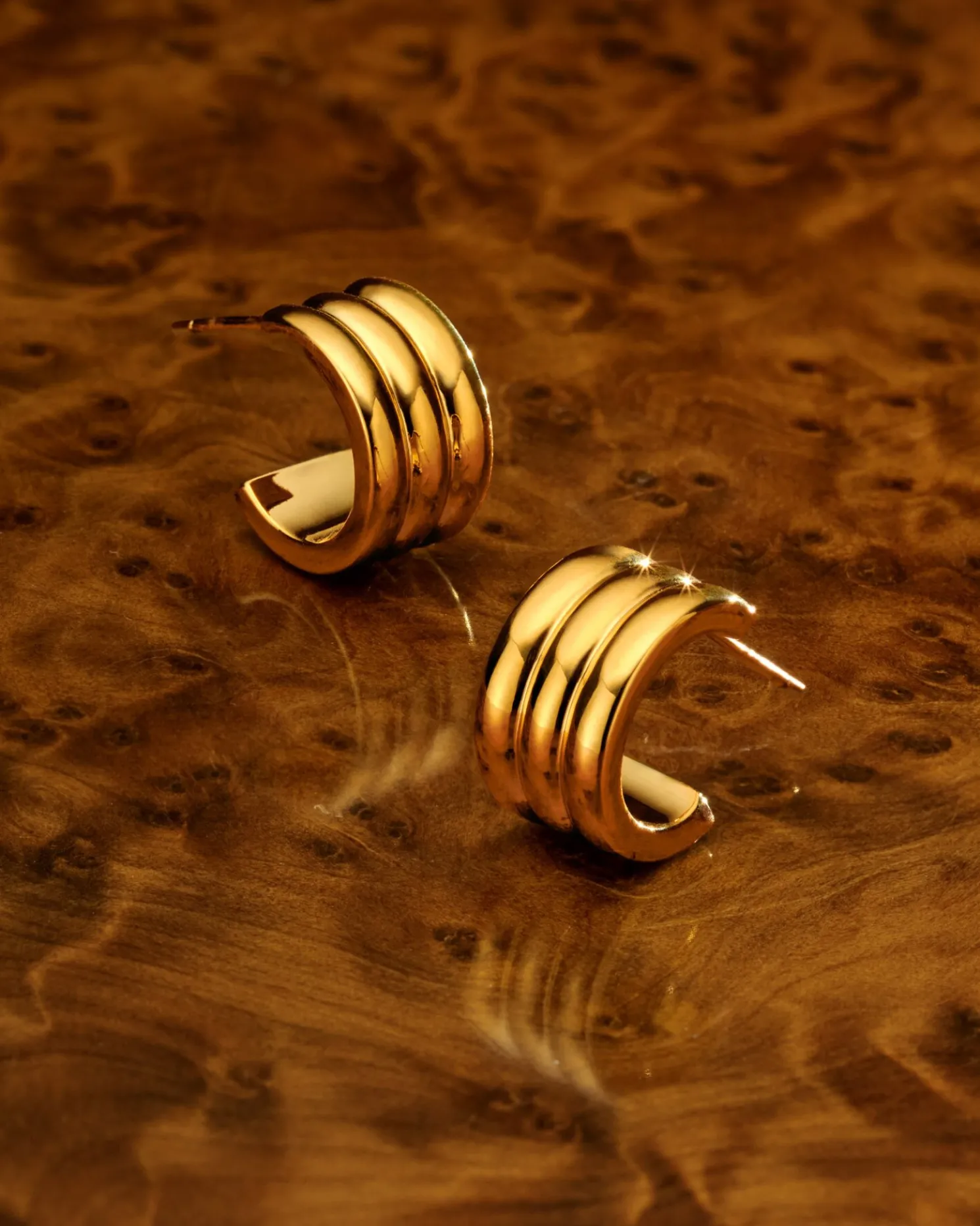 Hanna Waterproof Gold Huggie Hoop Earrings