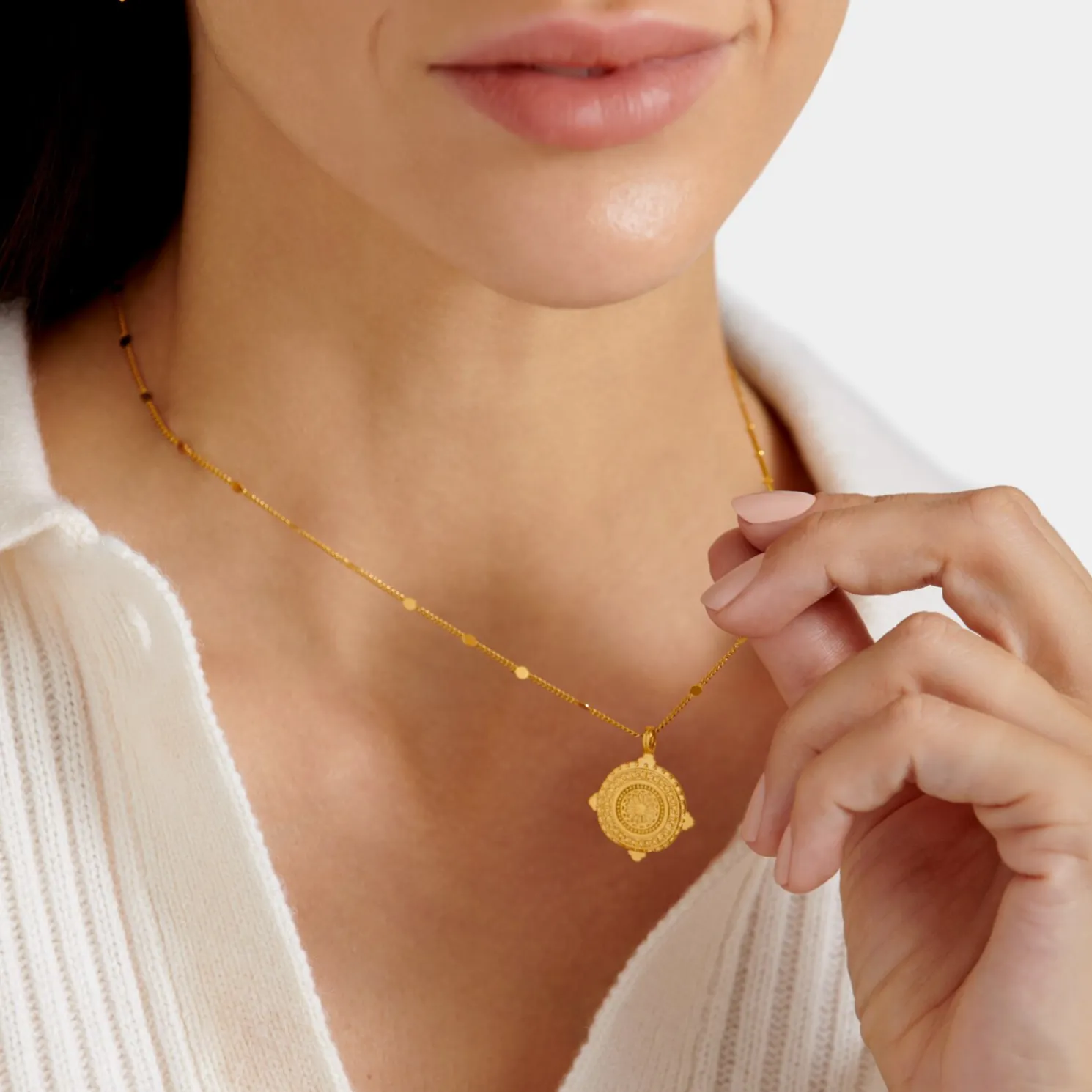 Happiness' Waterproof Gold Antique Coin Necklace