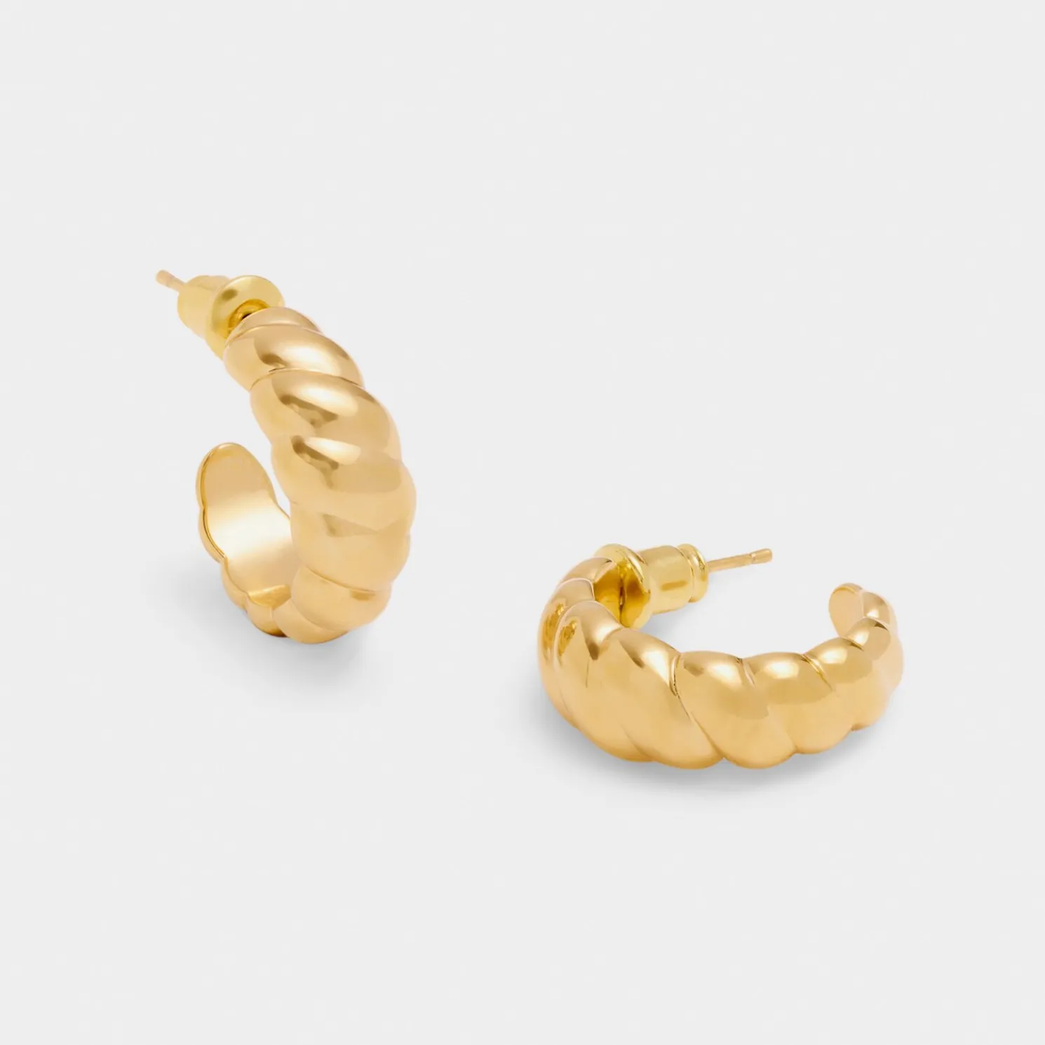 Harper Waterproof Gold Twist Hoop Earrings