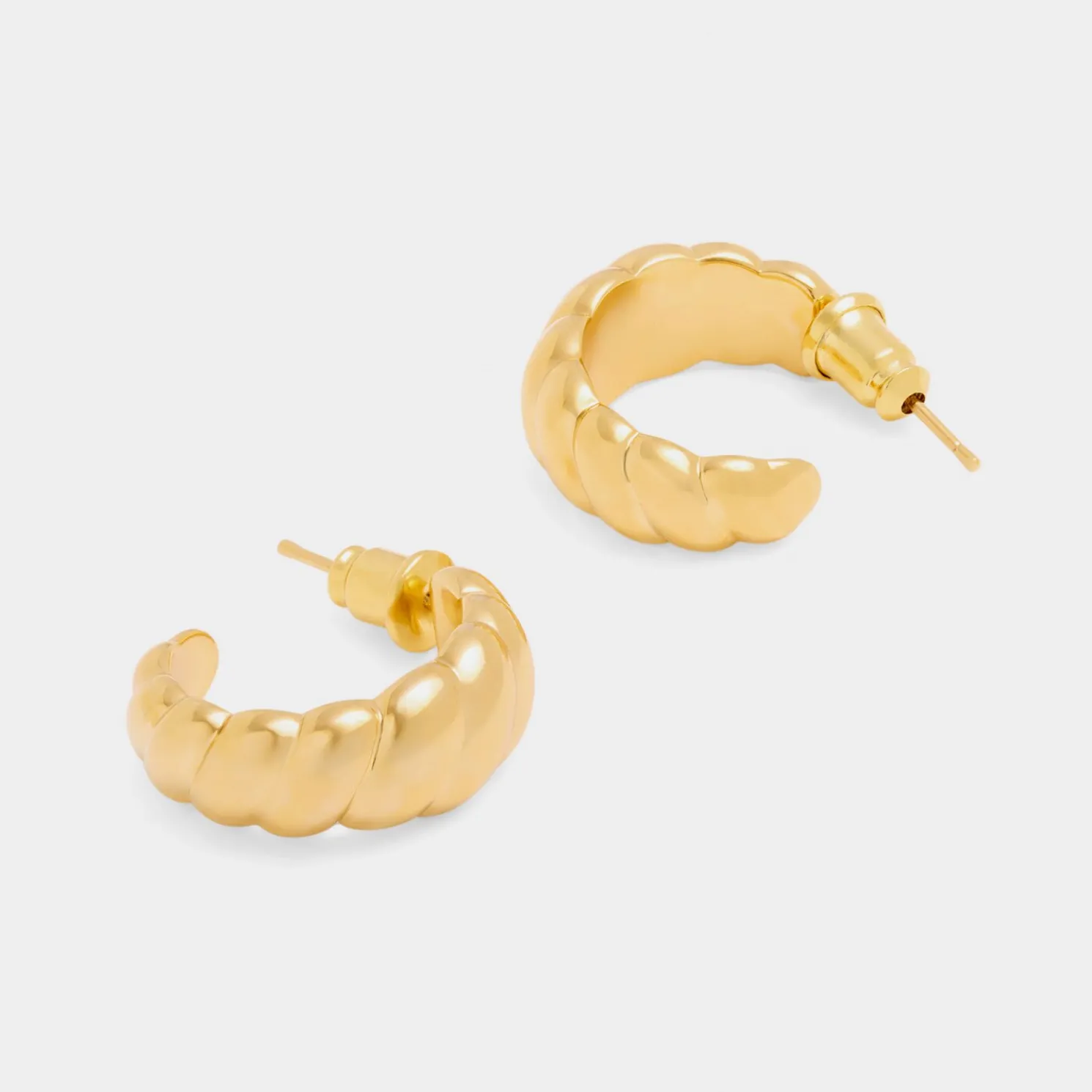 Harper Waterproof Gold Twist Hoop Earrings