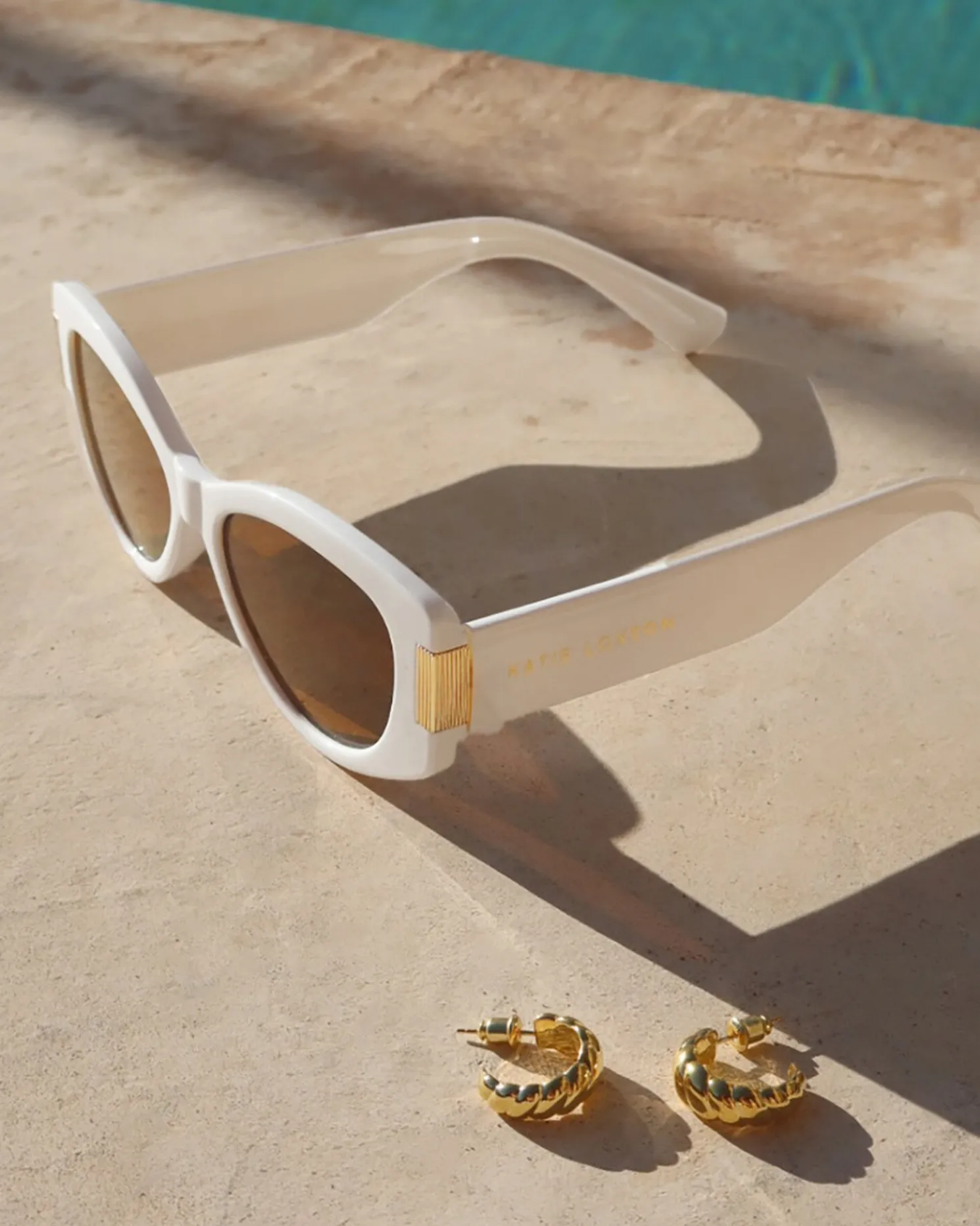 Harper Waterproof Gold Twist Hoop Earrings