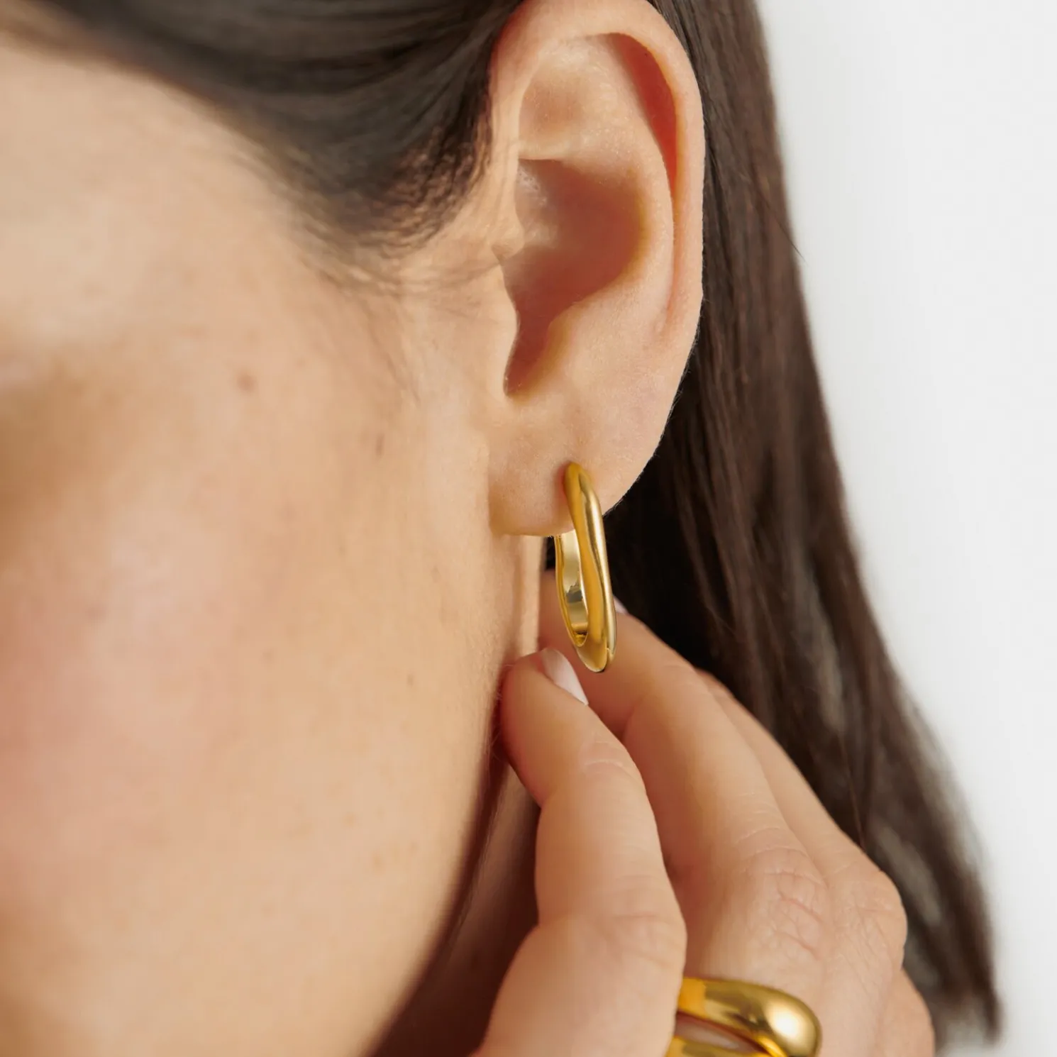 Hera Waterproof Gold Hoop Earrings