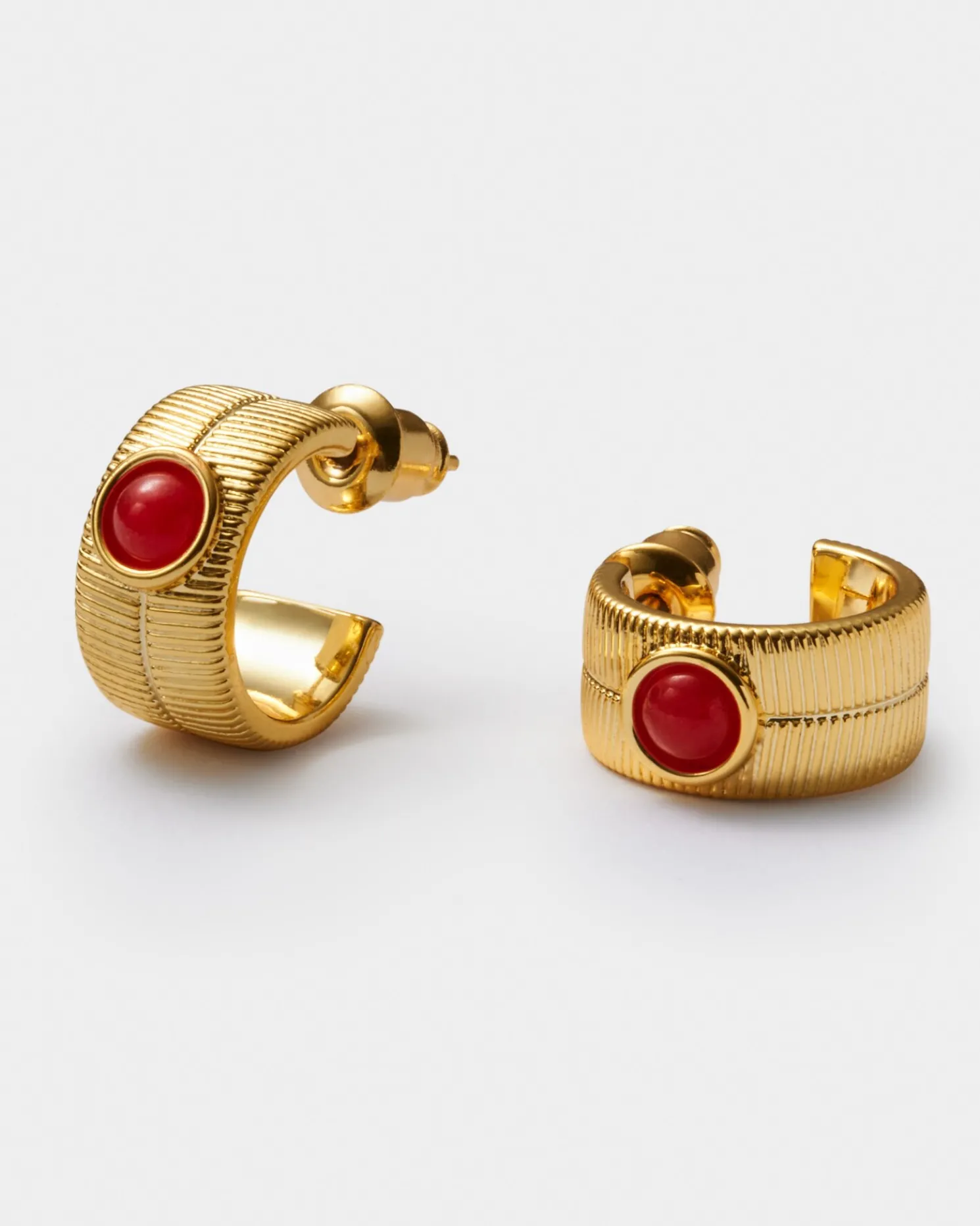 January' Waterproof Gold Birthstone Hoop Earrings