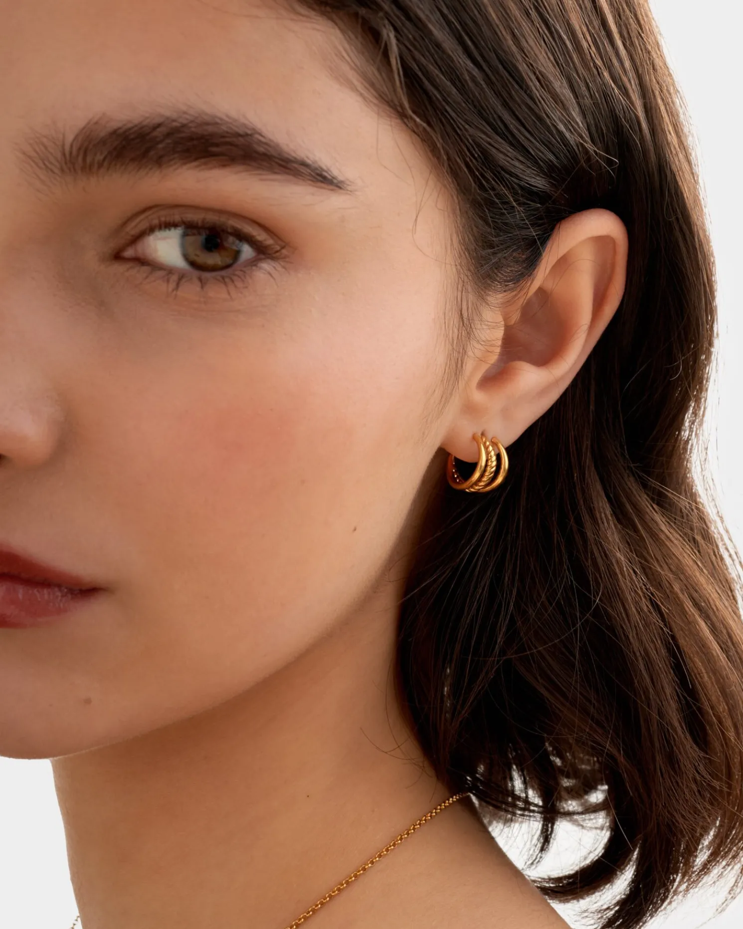 Laia Waterproof Gold Illusion Hoop Earrings