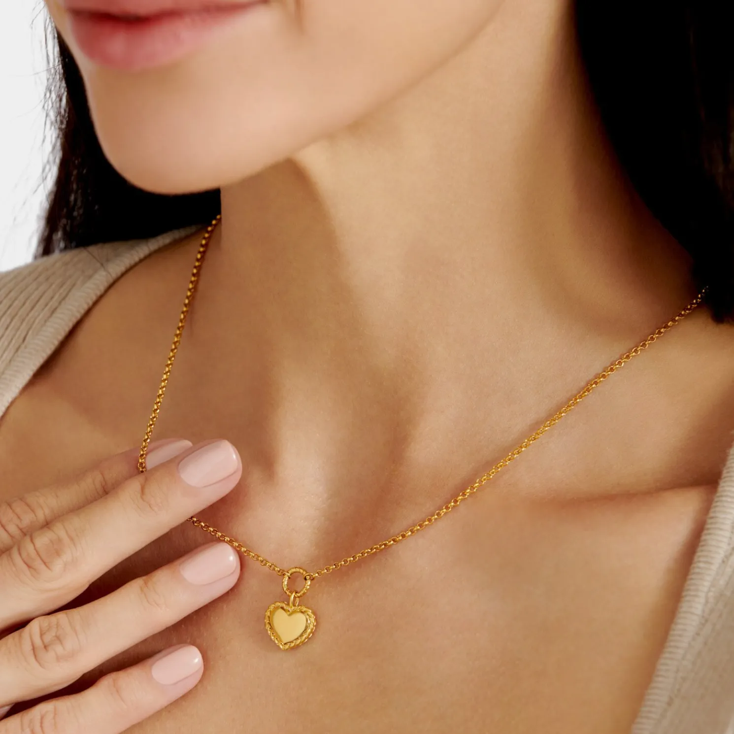 Love' Waterproof Gold Heart Necklace