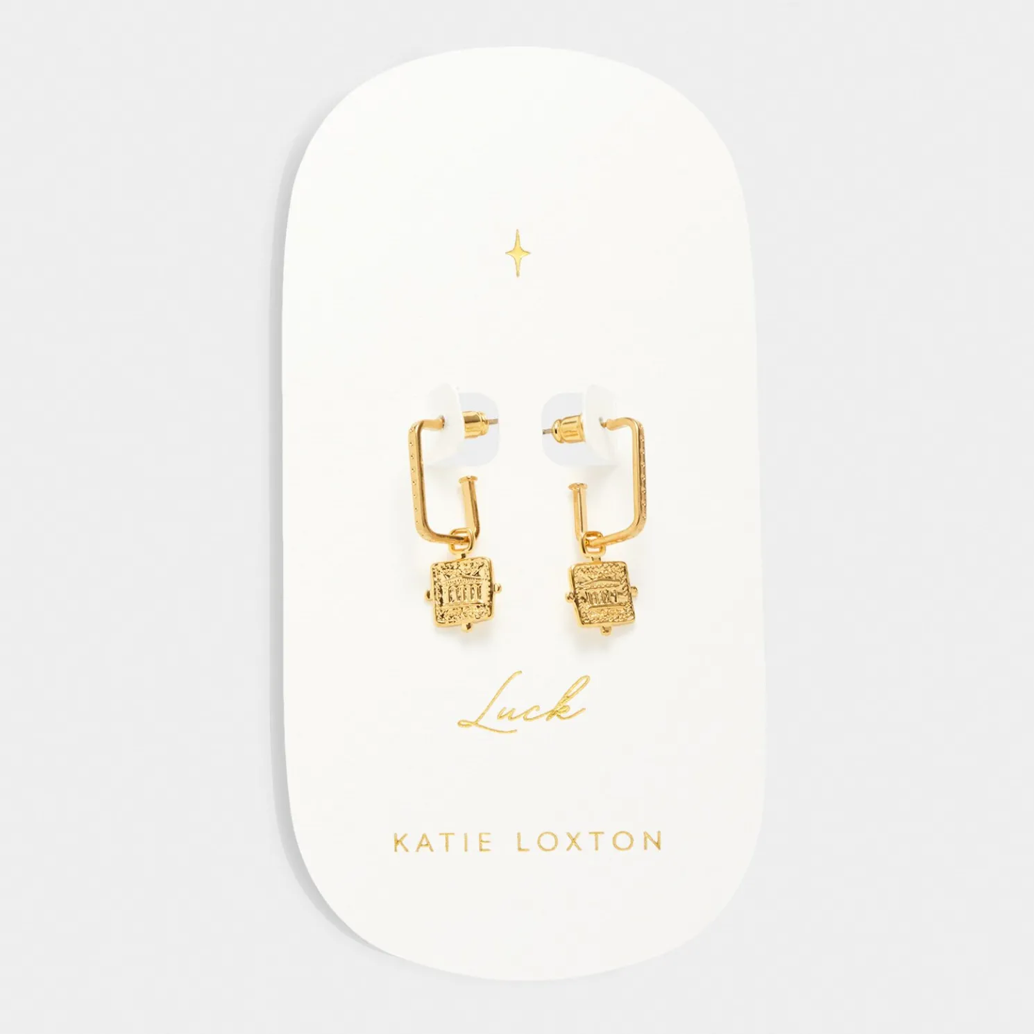 Luck' Waterproof Gold Antique Coin Hoop Earrings