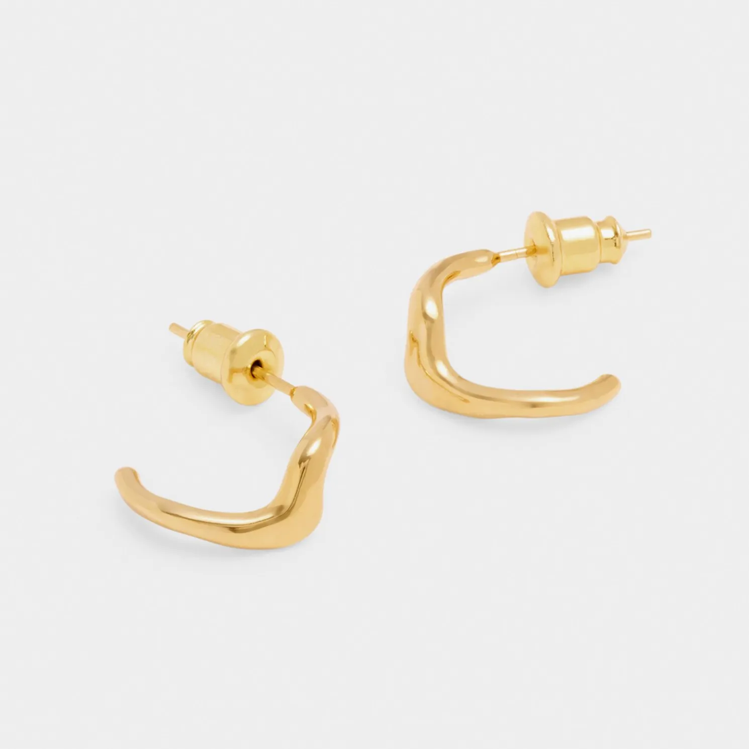 Marina Waterproof Gold Wave Hoop Earrings