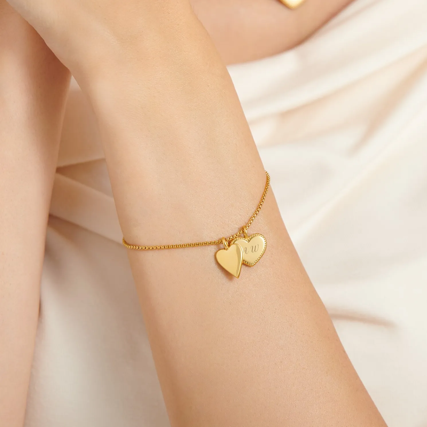 Miss To Mrs' Waterproof Gold Bridal Charm Bracelet