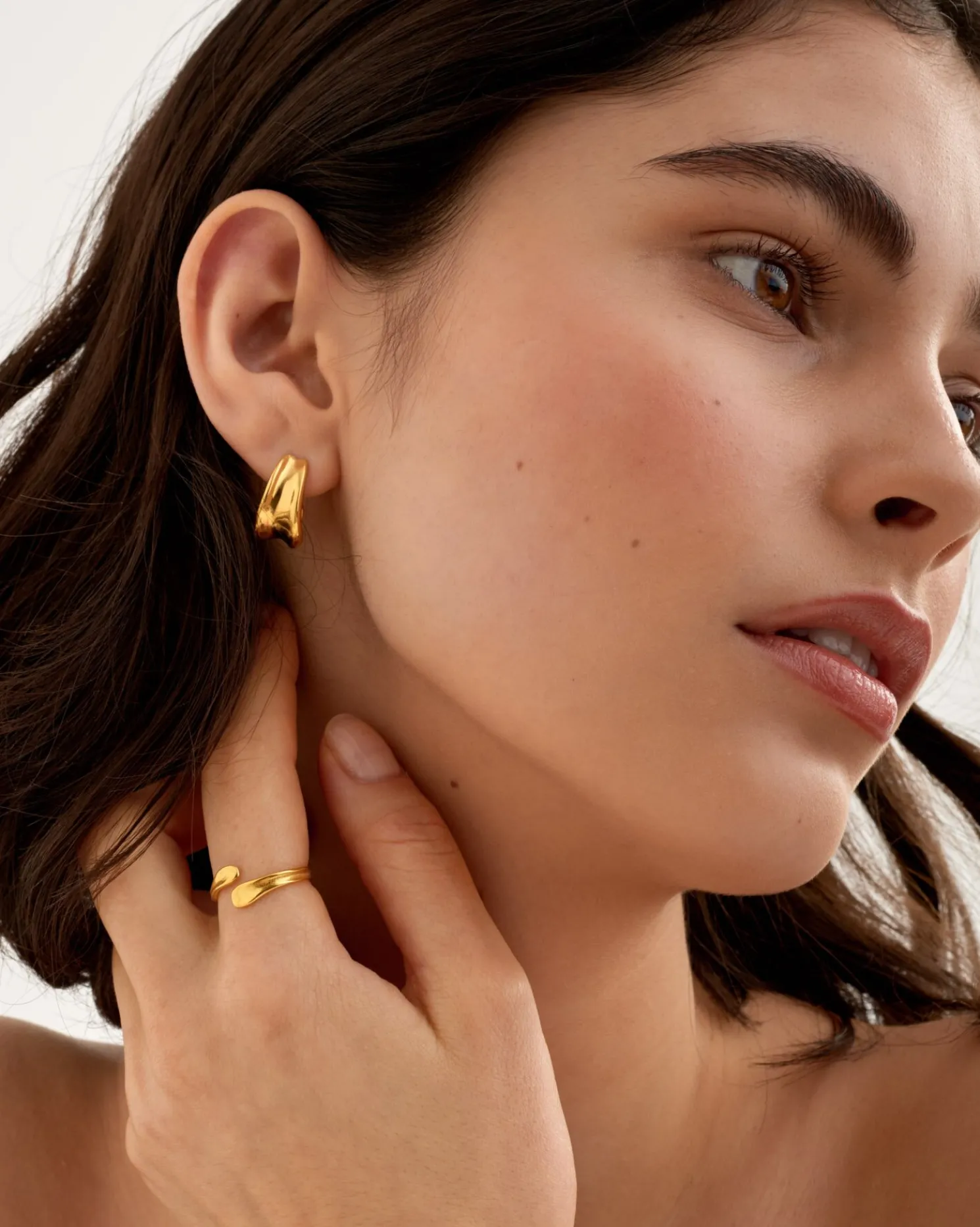 Molten Luxe Waterproof Gold Hoop Earrings
