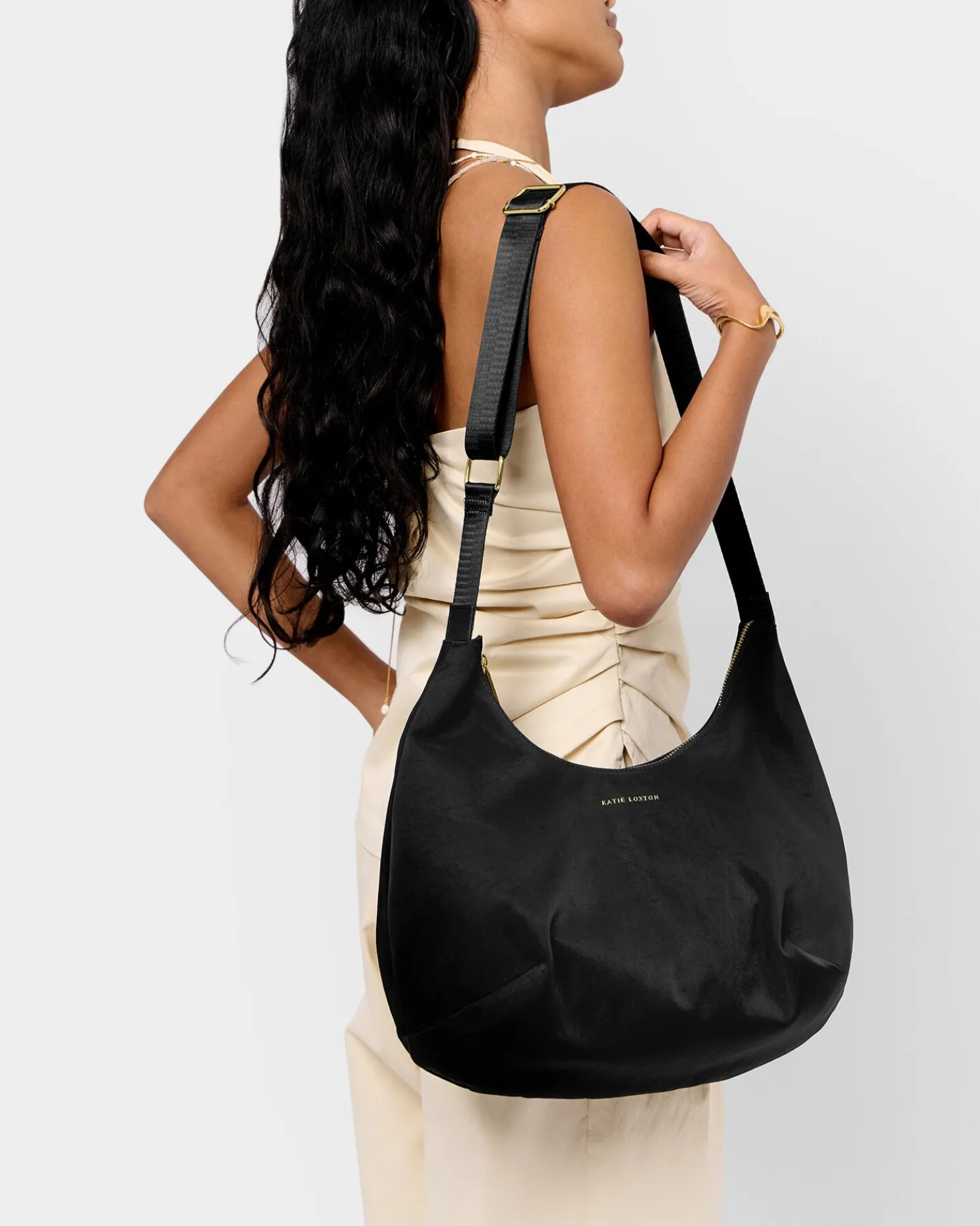 Nylon-Luxe Sling Shoulder Bag