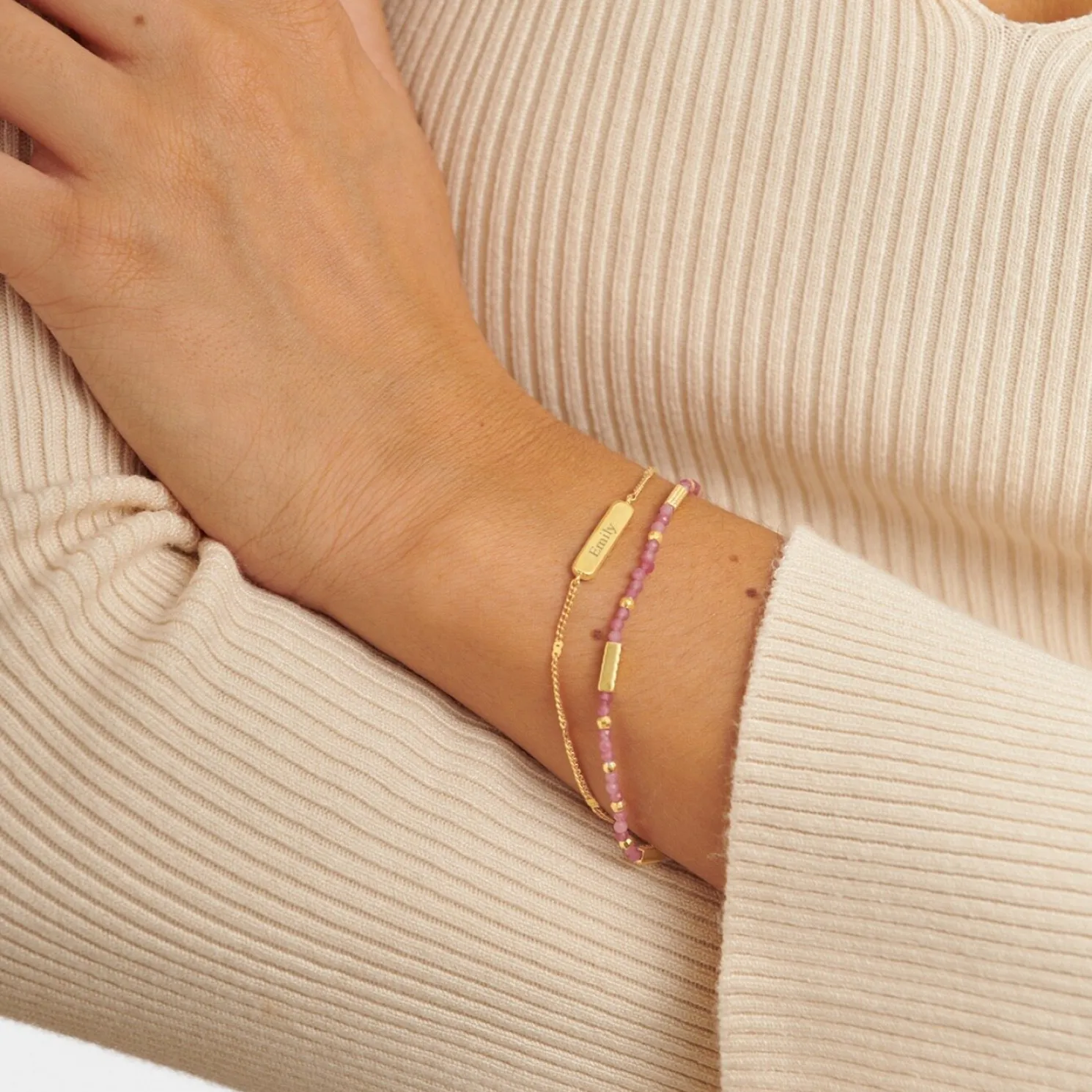 October' Waterproof Gold Birthstone Bracelet