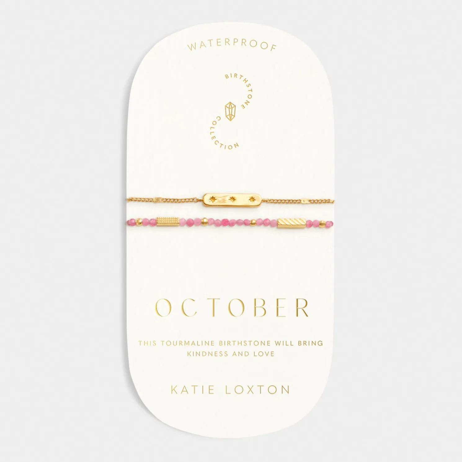 October' Waterproof Gold Birthstone Bracelet