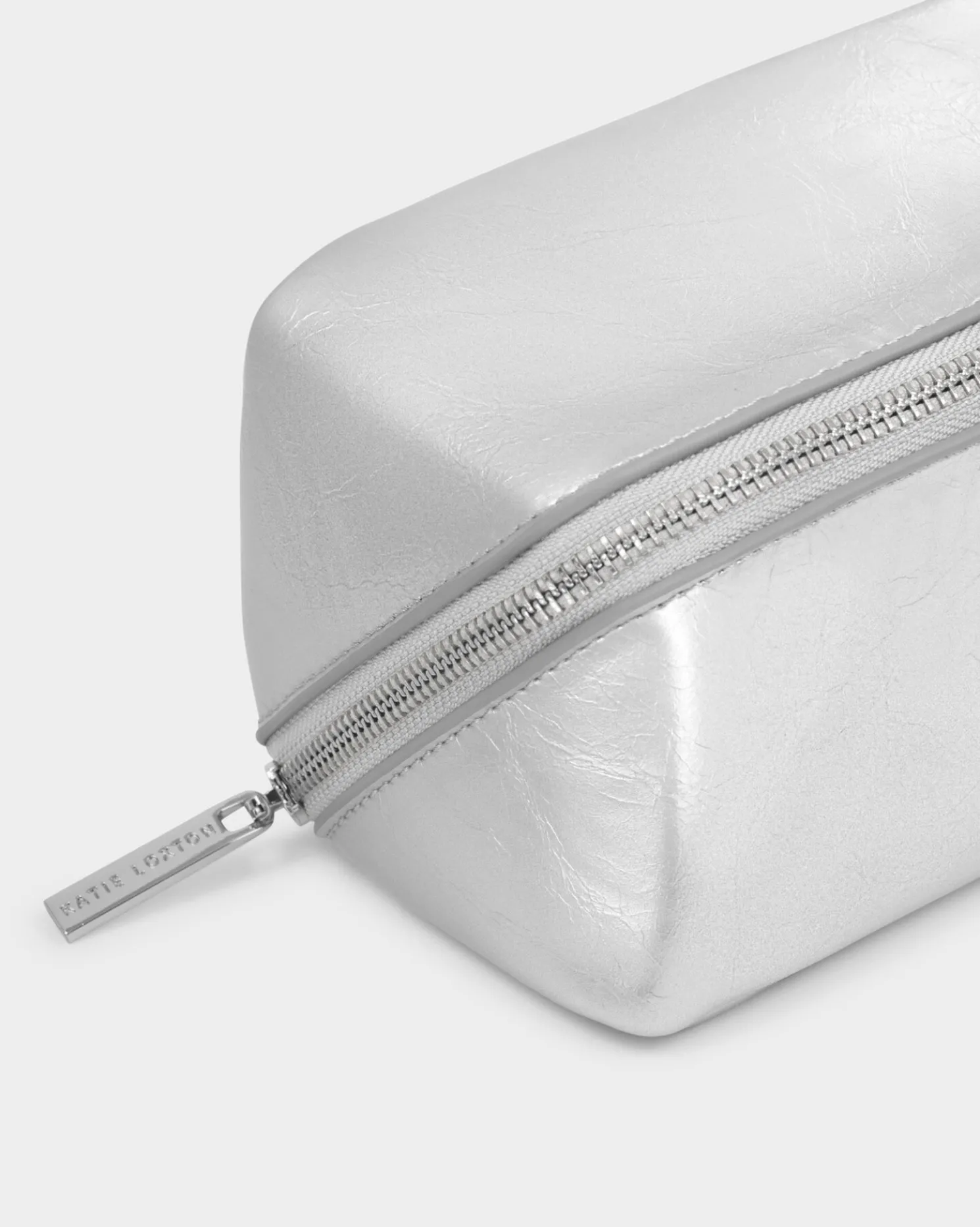 Patent Crackle Fold-Out Mirror Makeup Bag