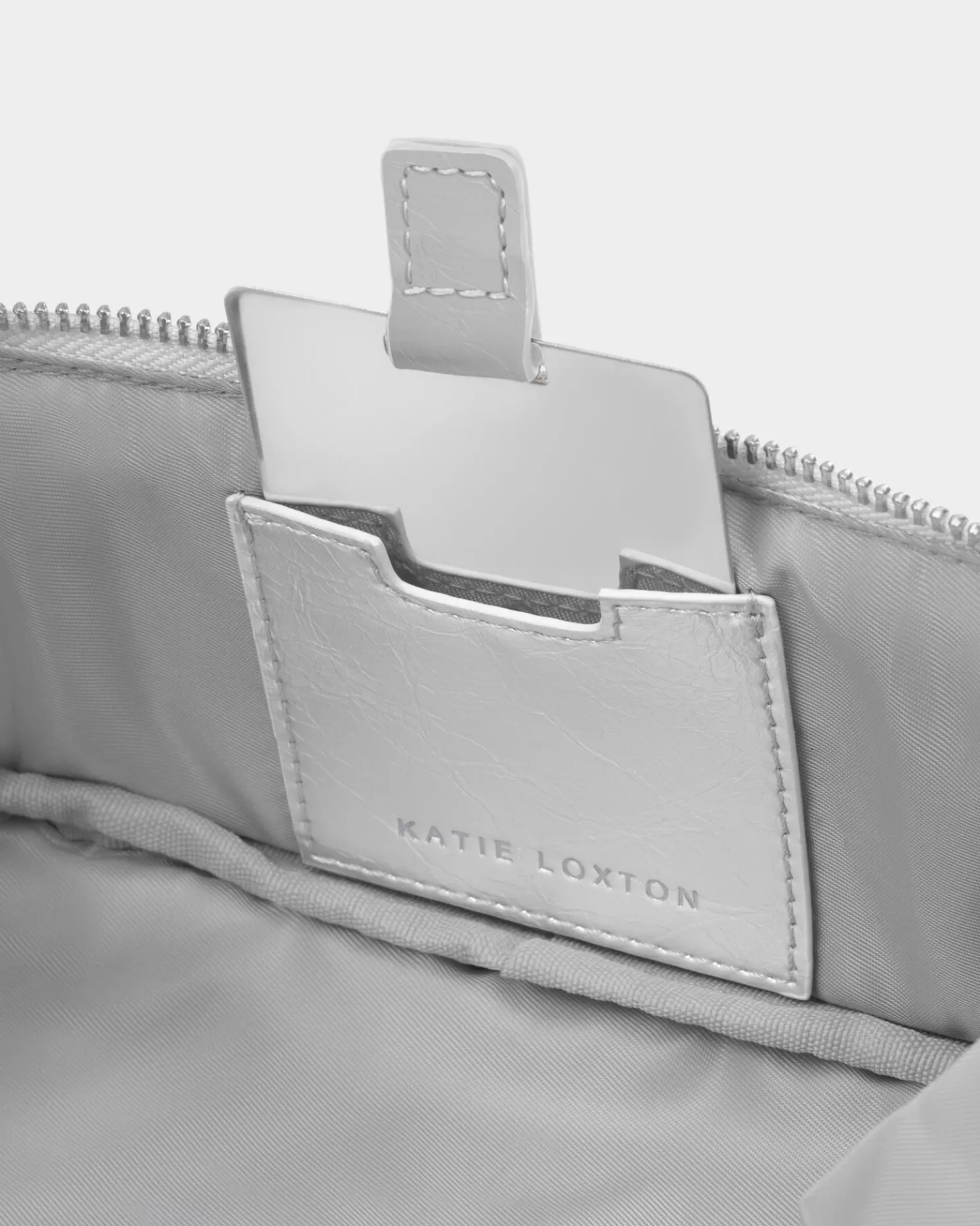 Patent Crackle Fold-Out Mirror Makeup Bag