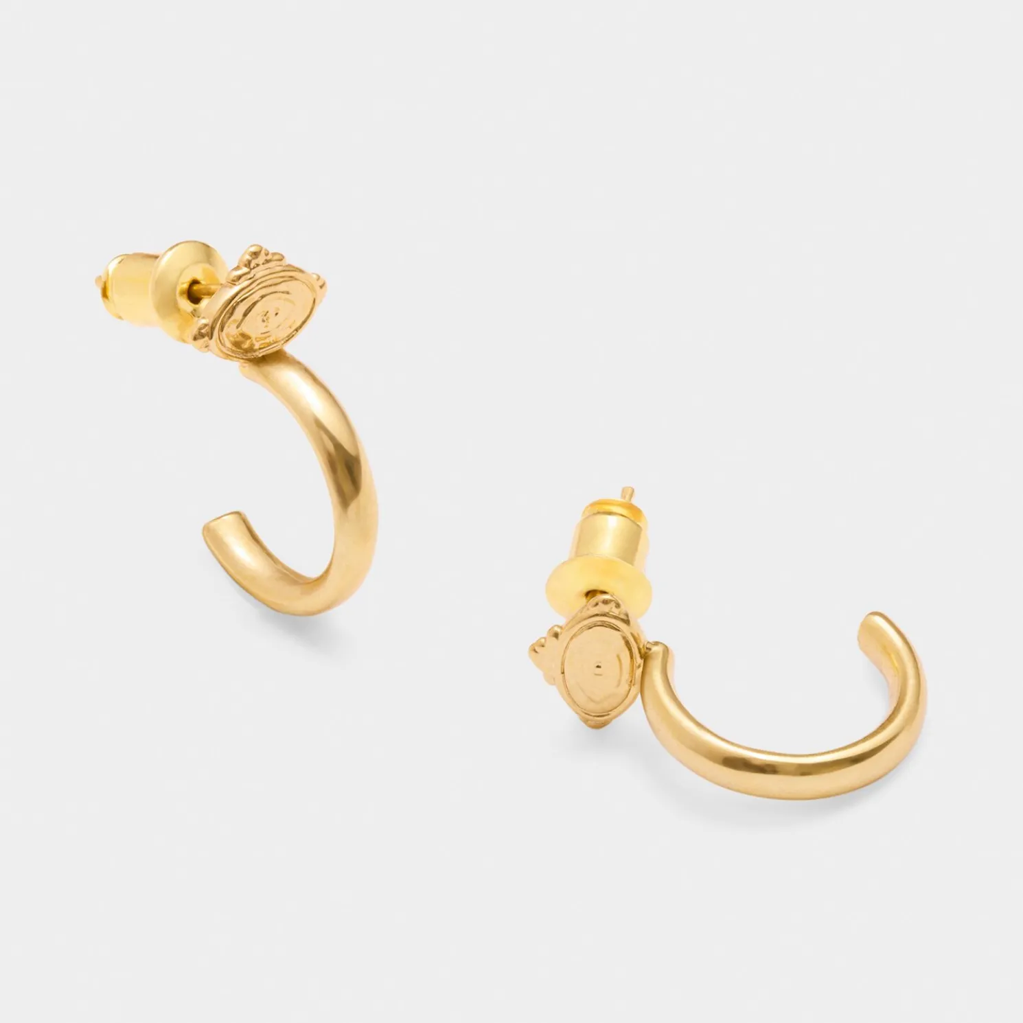 Protection' Waterproof Gold Charm Hoop Earrings