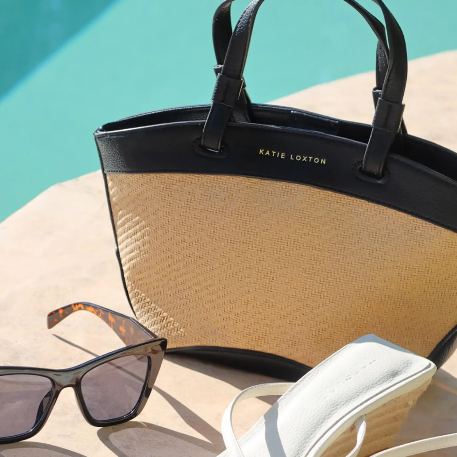 Riviera Raffia Mini Tote Bag